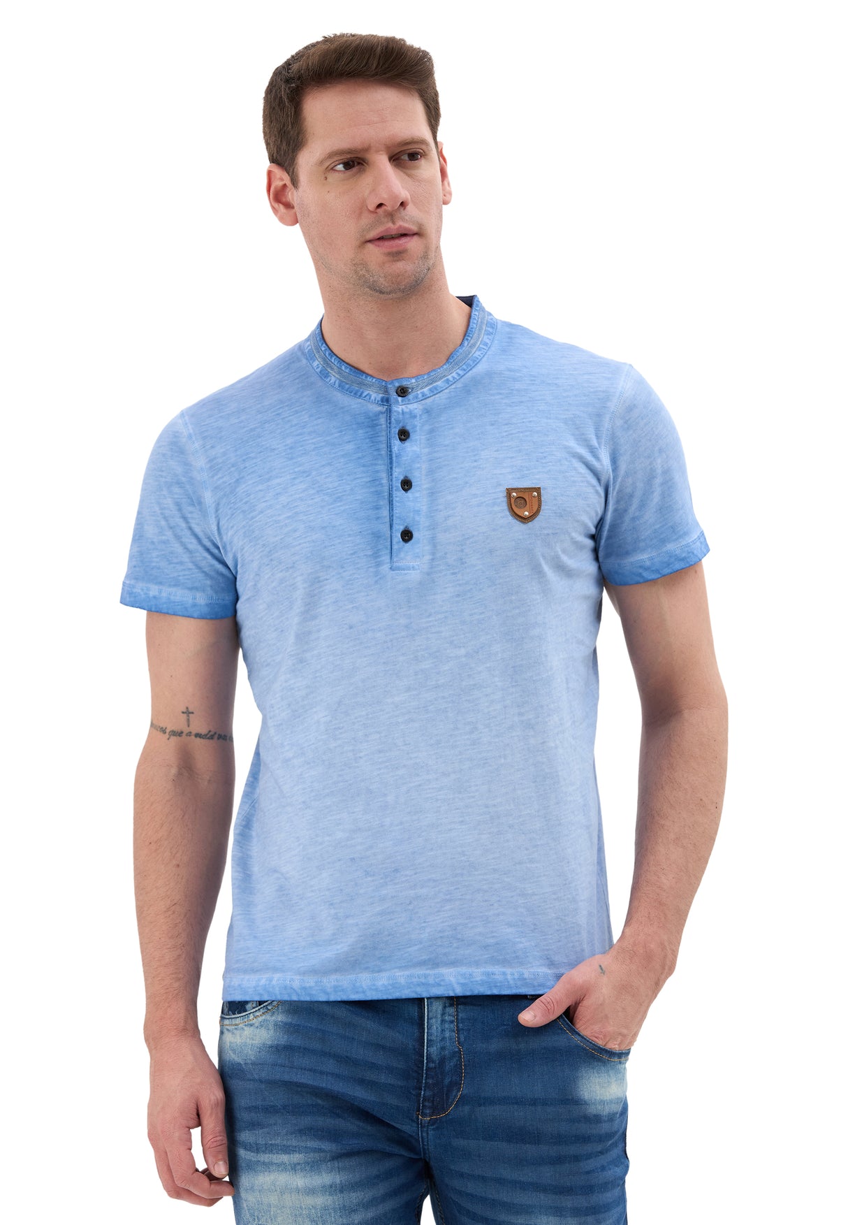 Hakim Yaka Düğmeli Basic Erkek T-Shirt - CT835