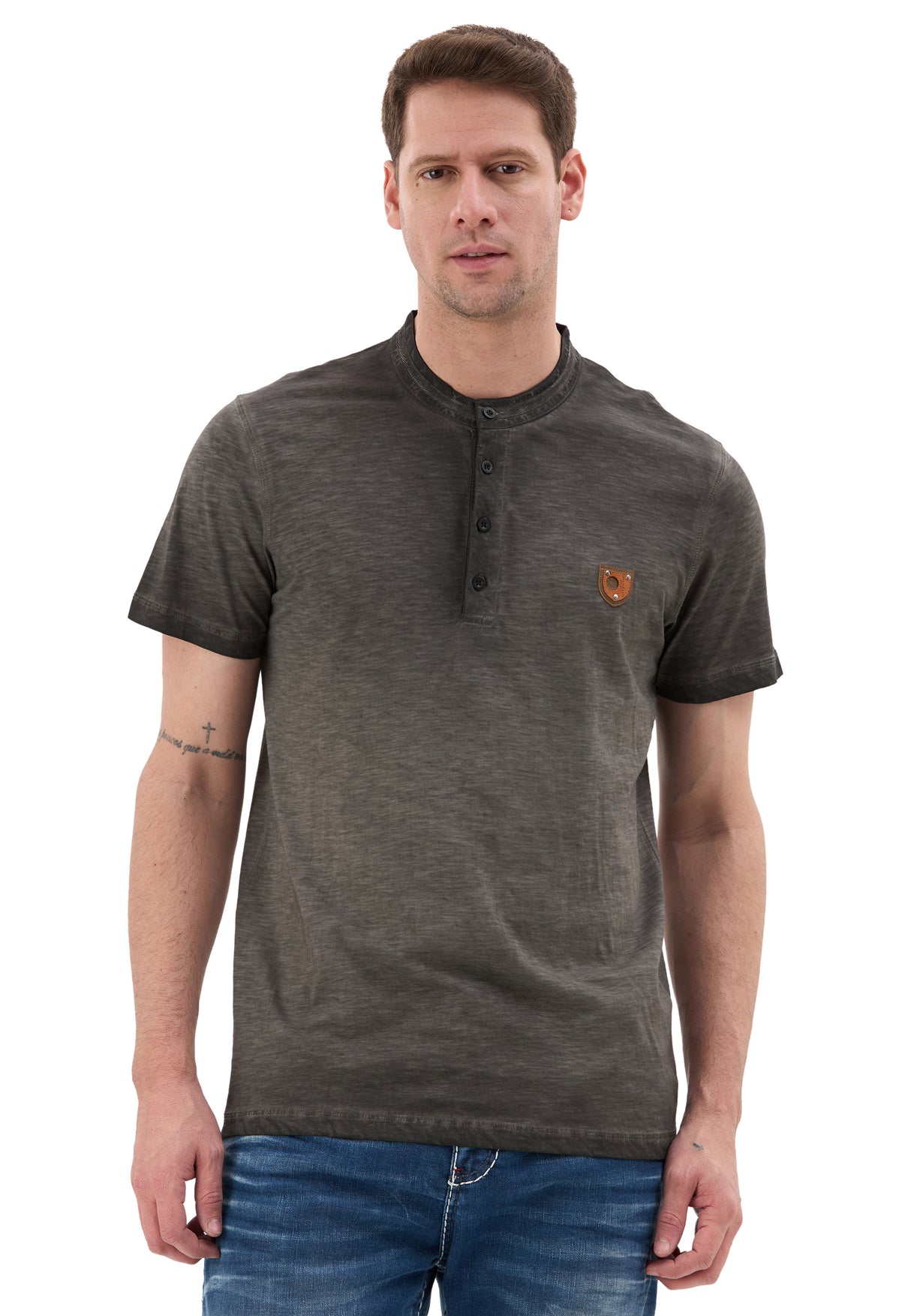 Hakim Yaka Düğmeli Basic Erkek T-Shirt - CT835