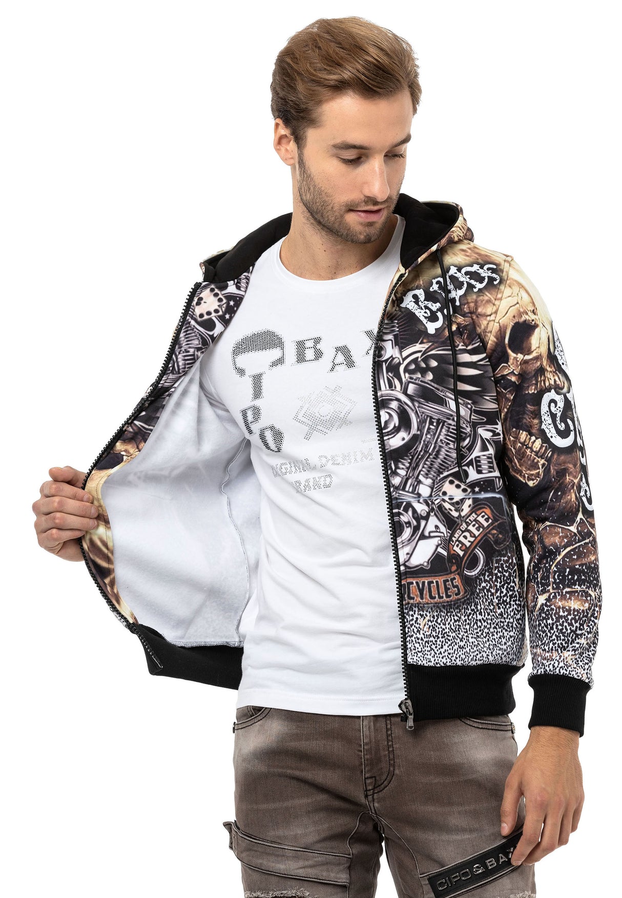 CL550 Erkek Zip Kapşonlu Sweatshirt – Fermuarlı Hoodie, Günlük Spor Rahat Kalıp