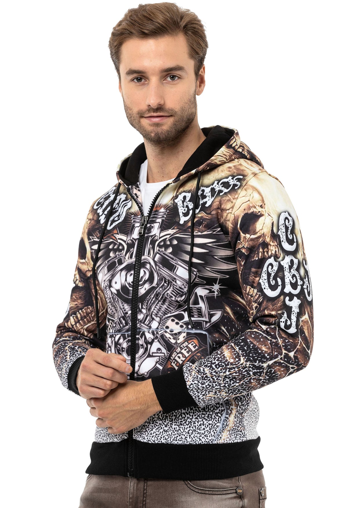 CL550 Erkek Zip Kapşonlu Sweatshirt – Fermuarlı Hoodie, Günlük Spor Rahat Kalıp