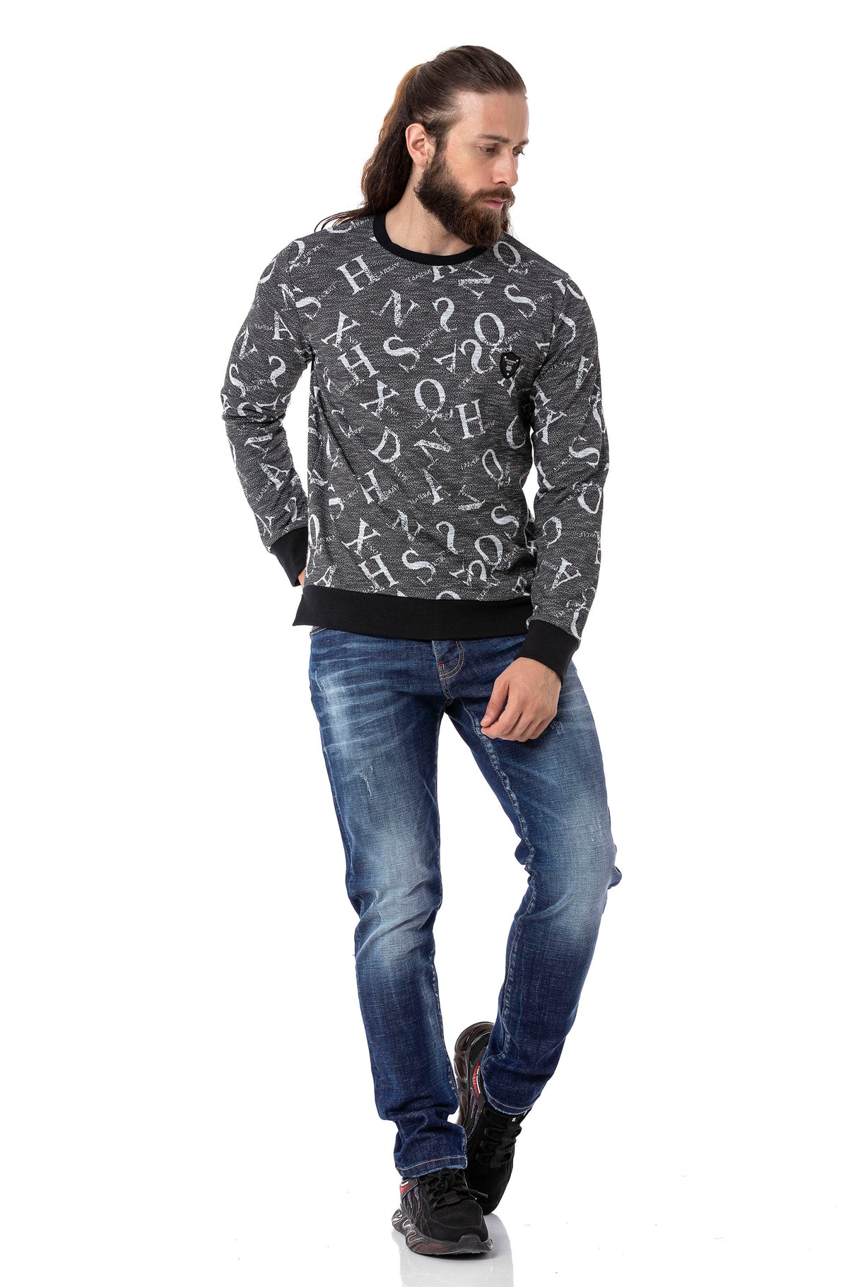 CL513 Erkek Sweatshirt – Rahat Kalıp Bisiklet Yaka Günlük Spor Basic