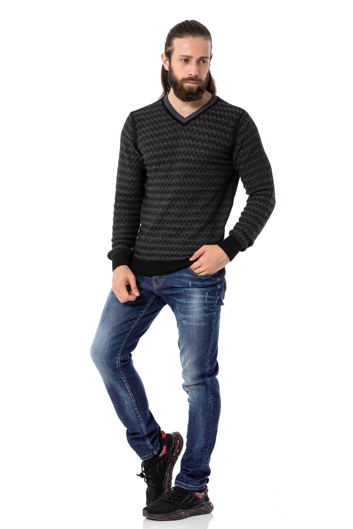 CP273 V Yaka Erkek Kazak