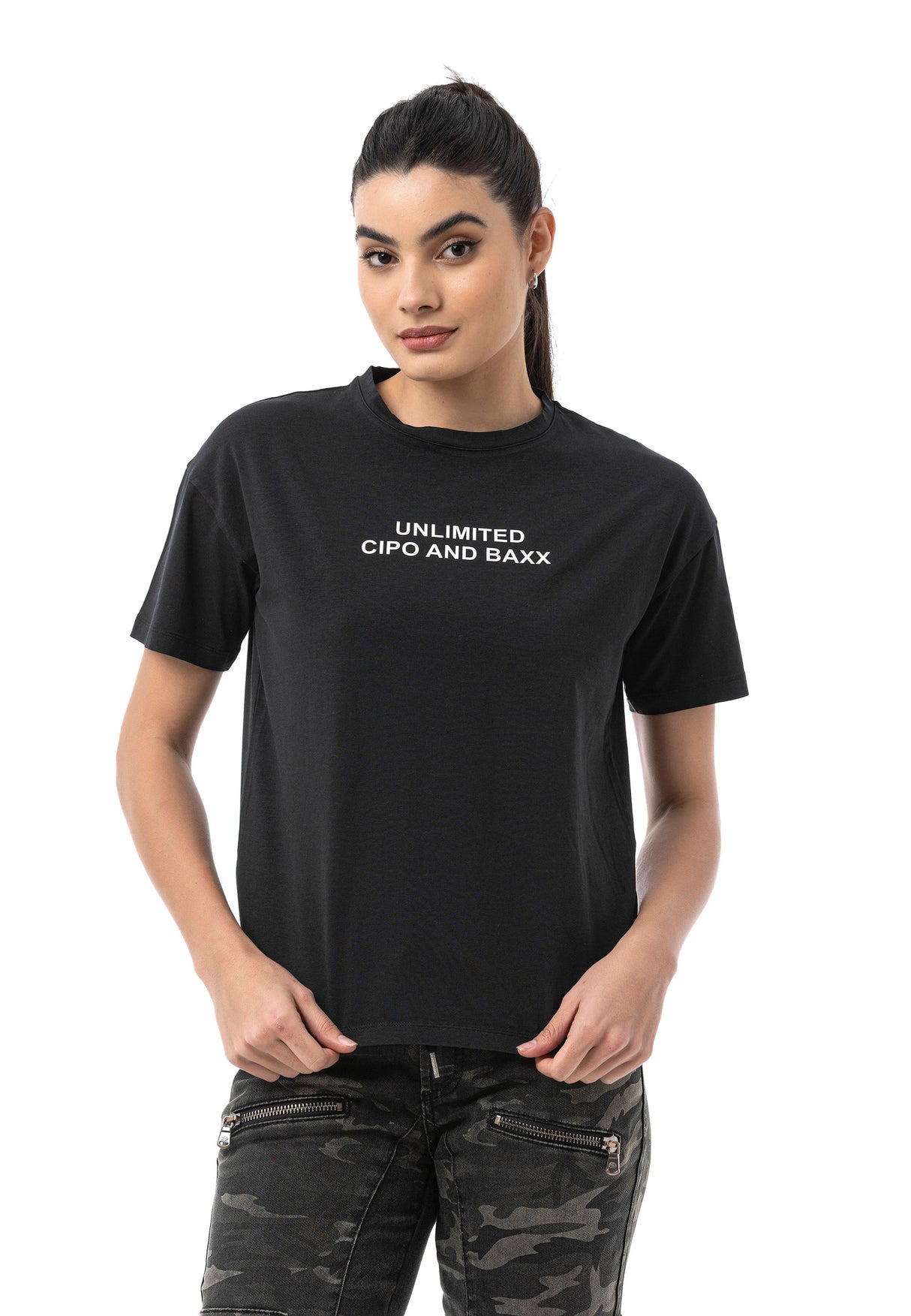 Kadın Regular Fit Baskılı Basic T-Shirt WT390