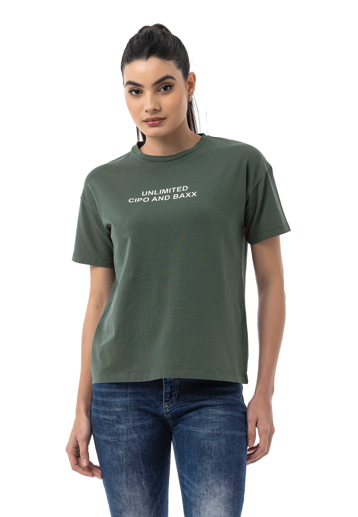 Kadın Regular Fit Baskılı Basic T-Shirt WT390