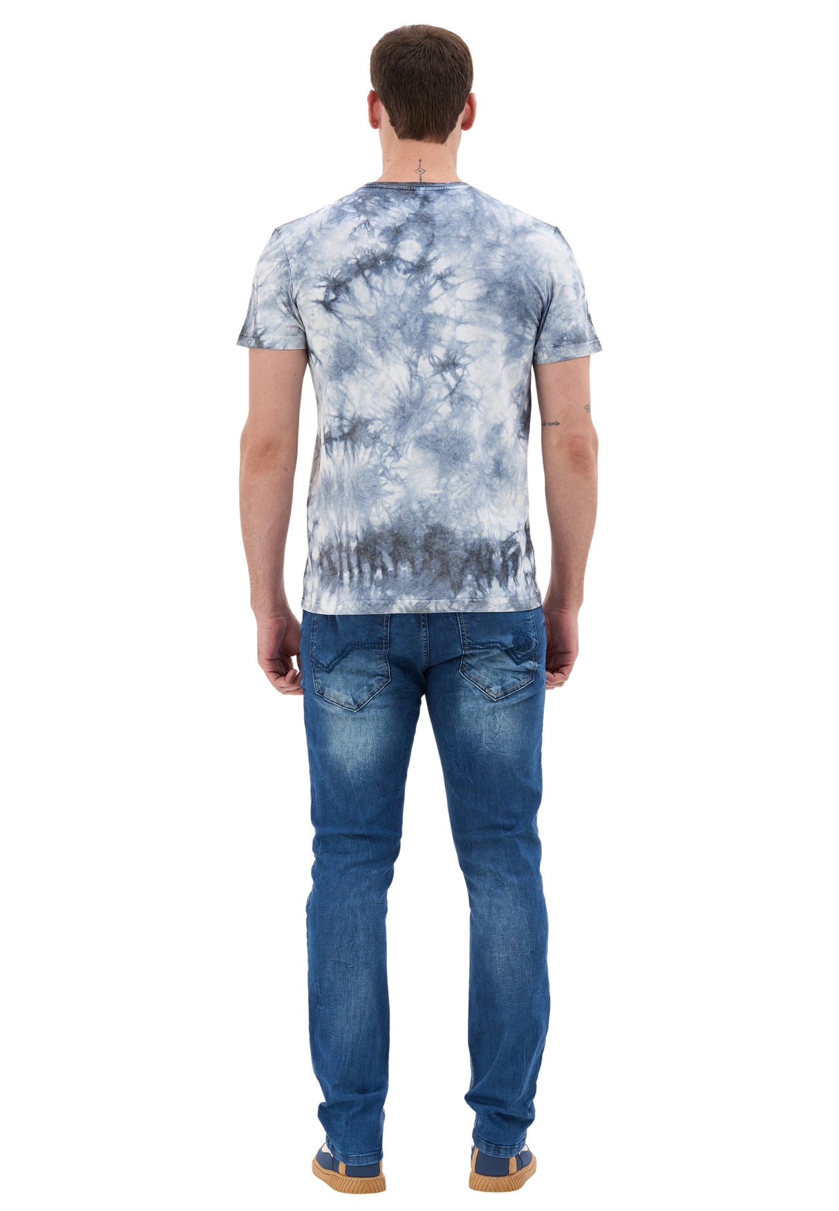Batik Desenli Bisiklet Yaka Regular Fit Kısa Kollu Erkek T-shirt CT864