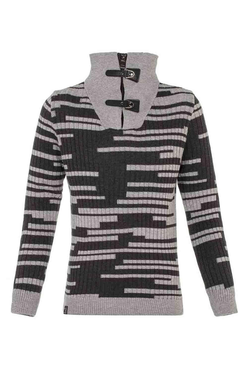 BP105 Çift Yakalı Gri Çocuk Kazak