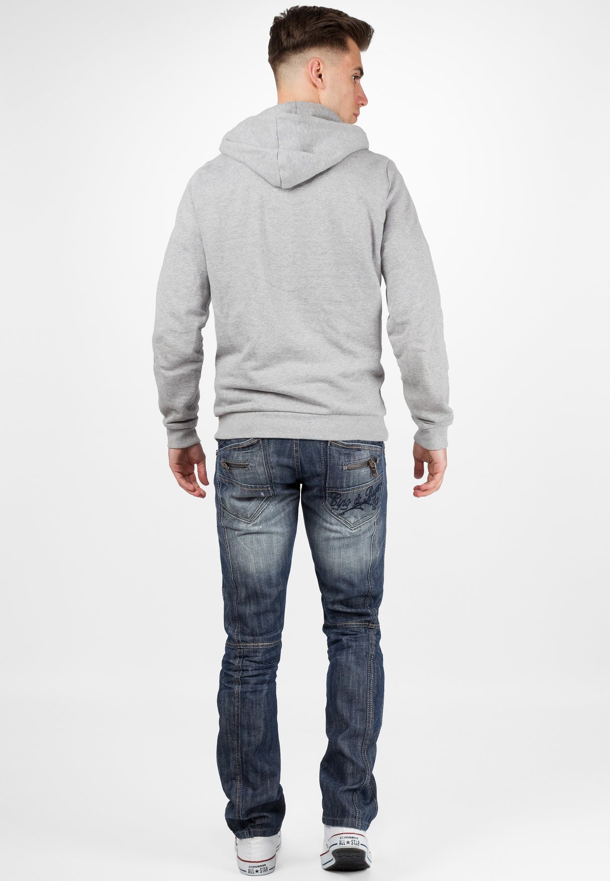 C-0751 Kalın Dikişli Fermuarlı Erkek Kot Pantolon