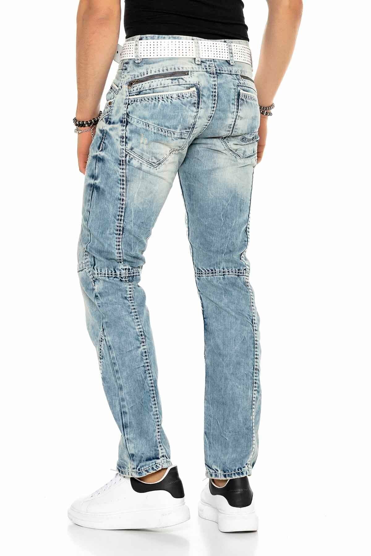 C-0894A Dikişli Eskitme Erkek Jean Pantolon