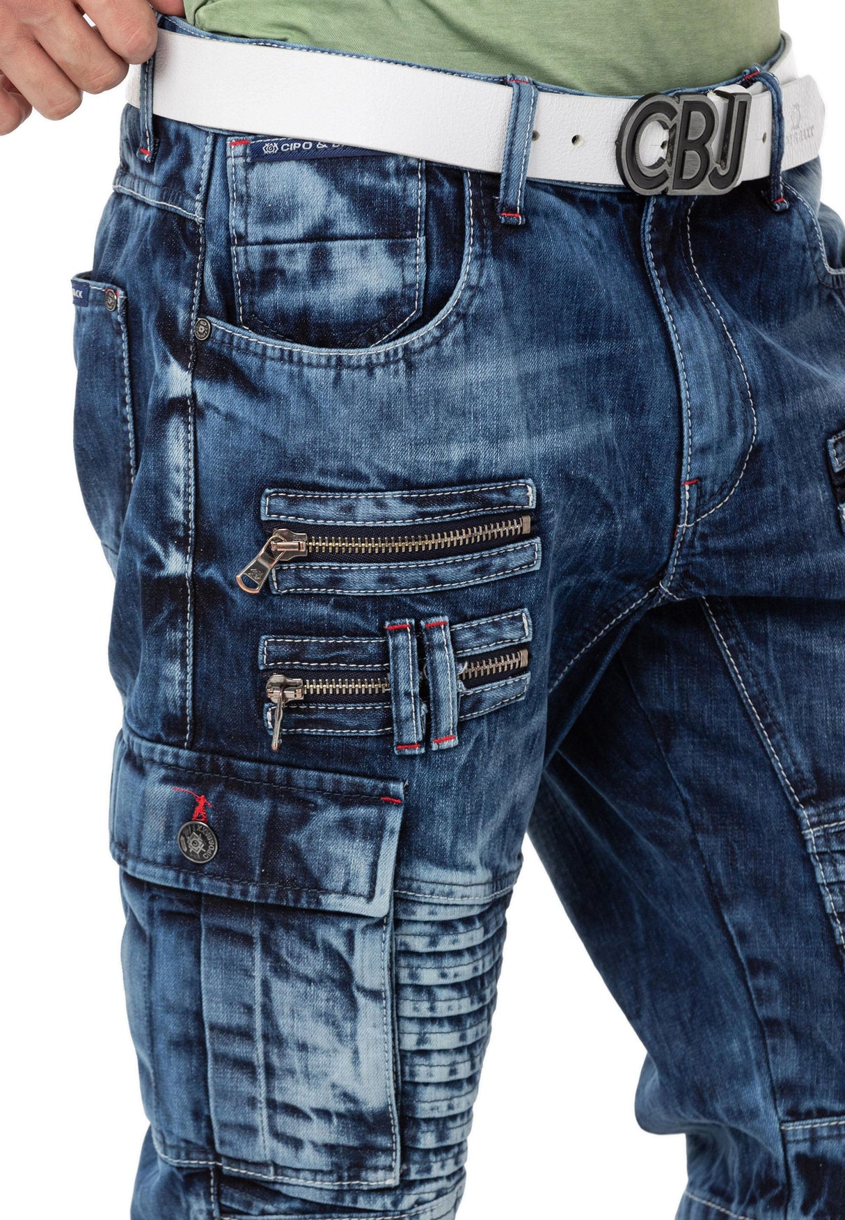 CK295 Göz Alıcı Süs Fermuarlı Erkek Kapri