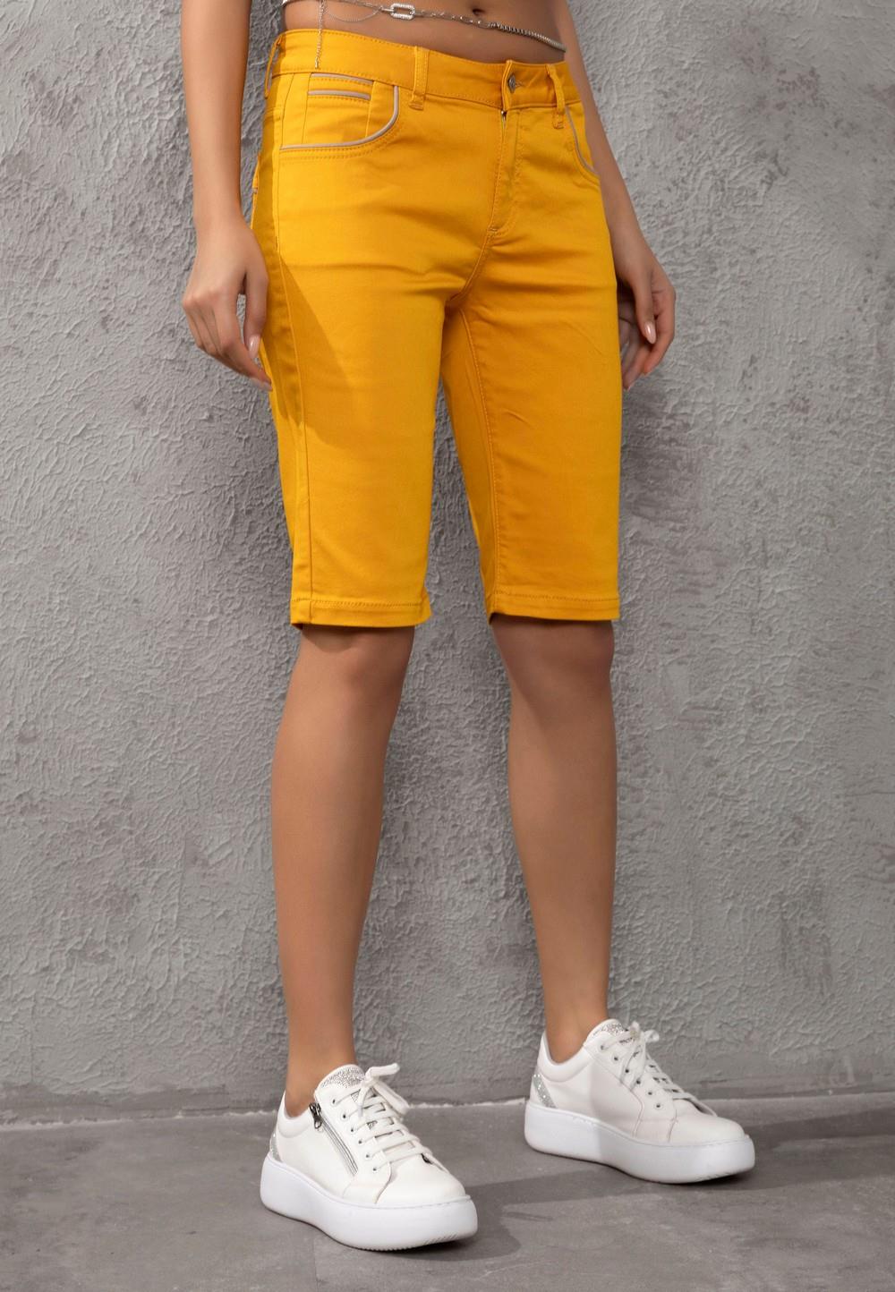 WK196 Kontrast Cep Biye Detaylı Kadın Kapri