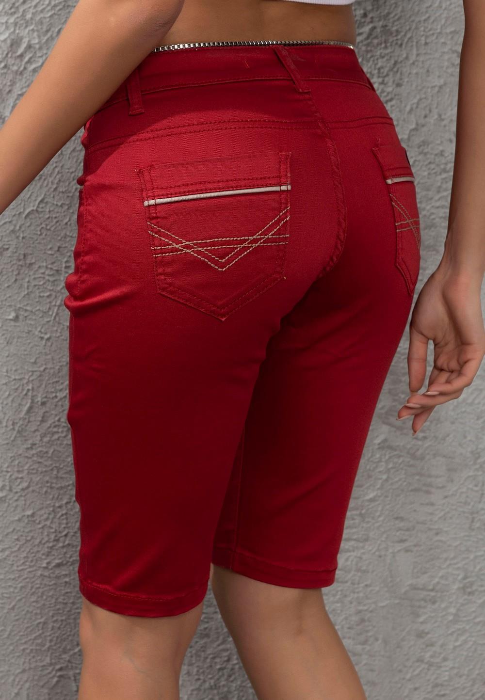 WK196 Kontrast Cep Biye Detaylı Kadın Kapri