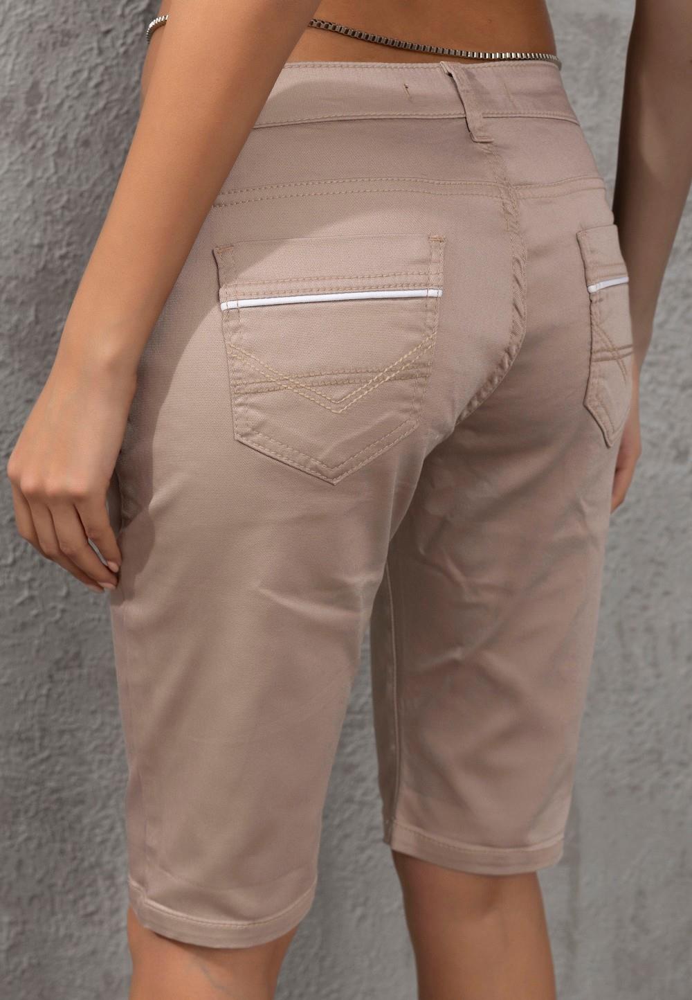 WK196 Kontrast Cep Biye Detaylı Kadın Kapri