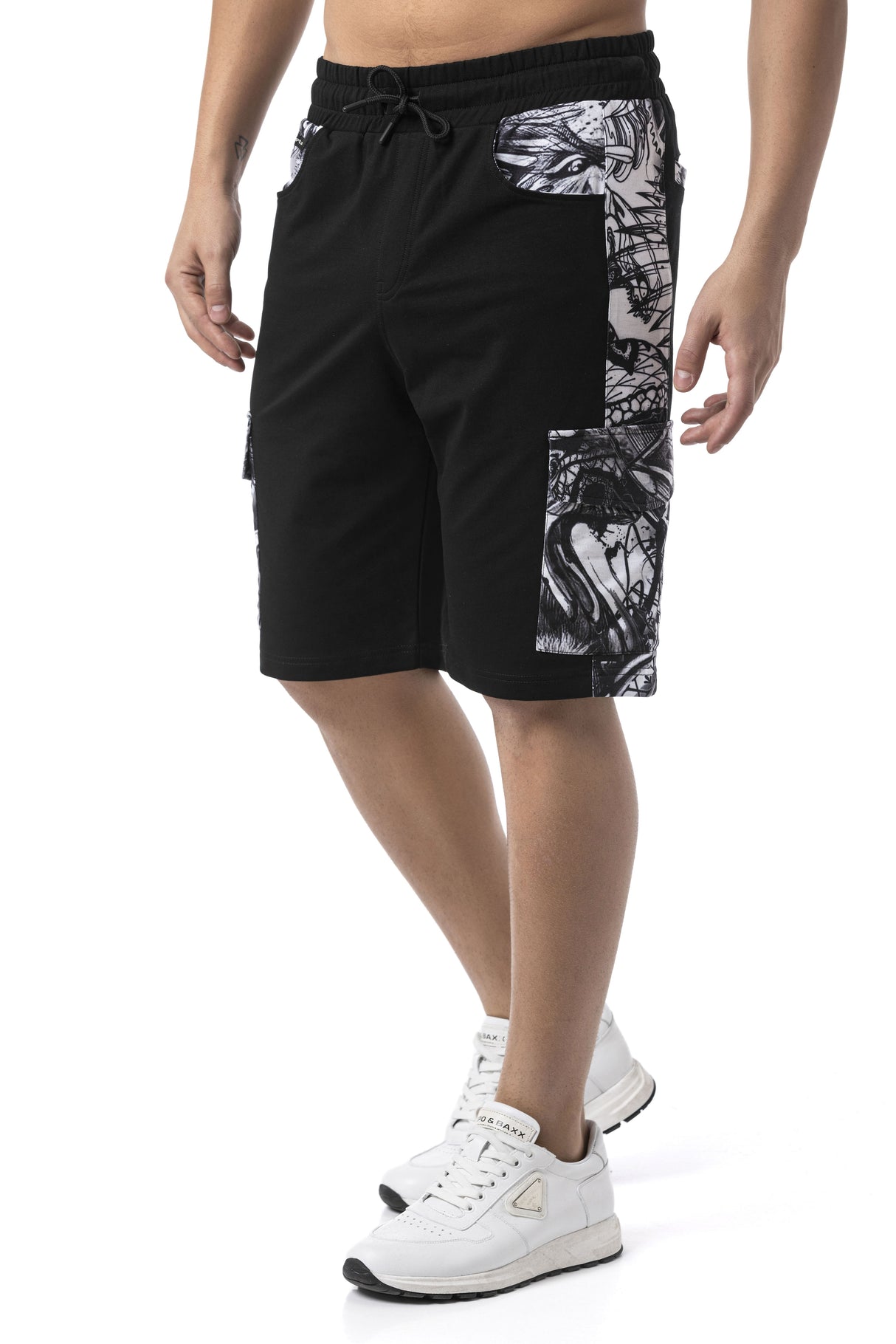 CK298 – Men’s Side-Print Urban Rebel Denim Capri