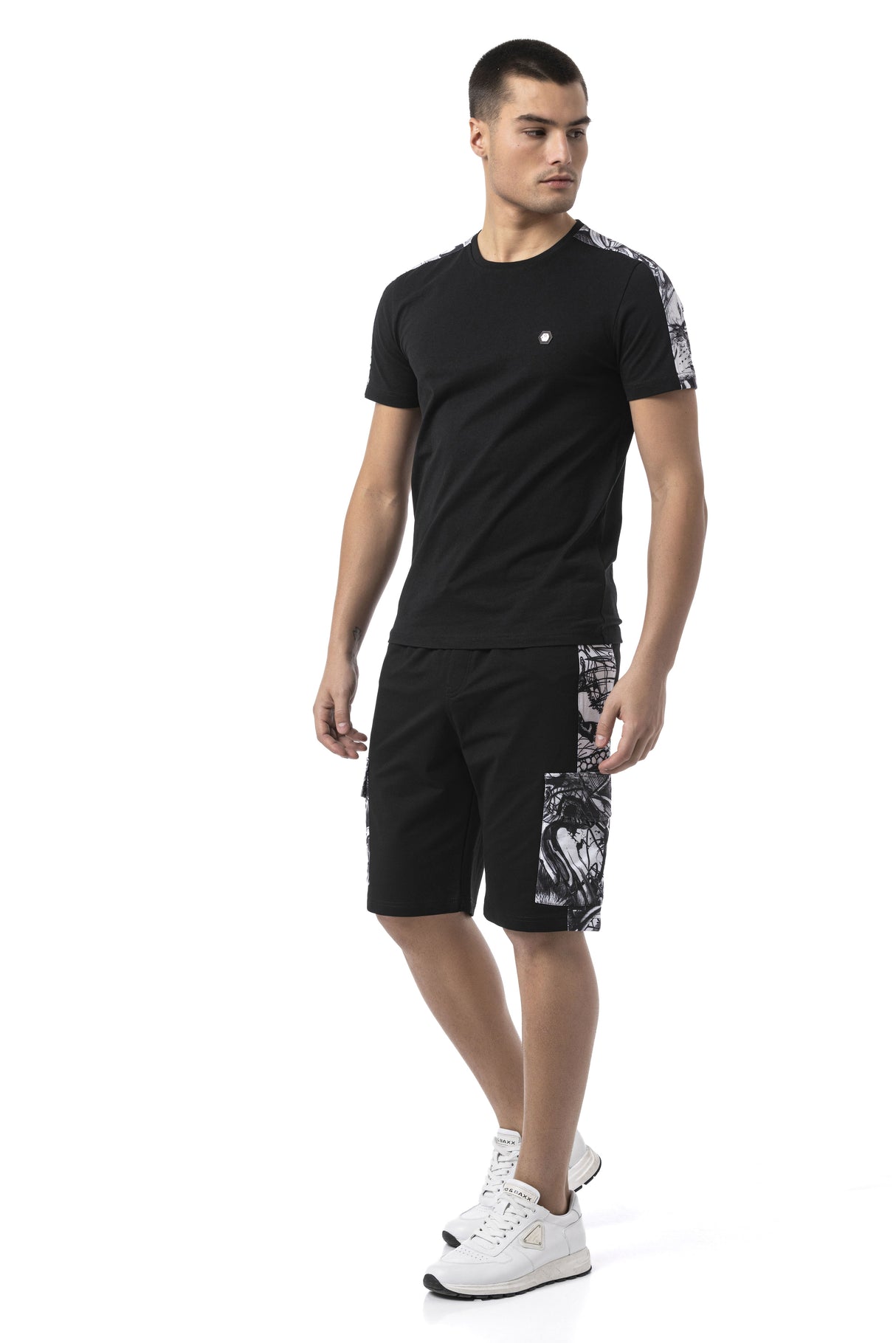 CK298 – Men’s Side-Print Urban Rebel Denim Capri