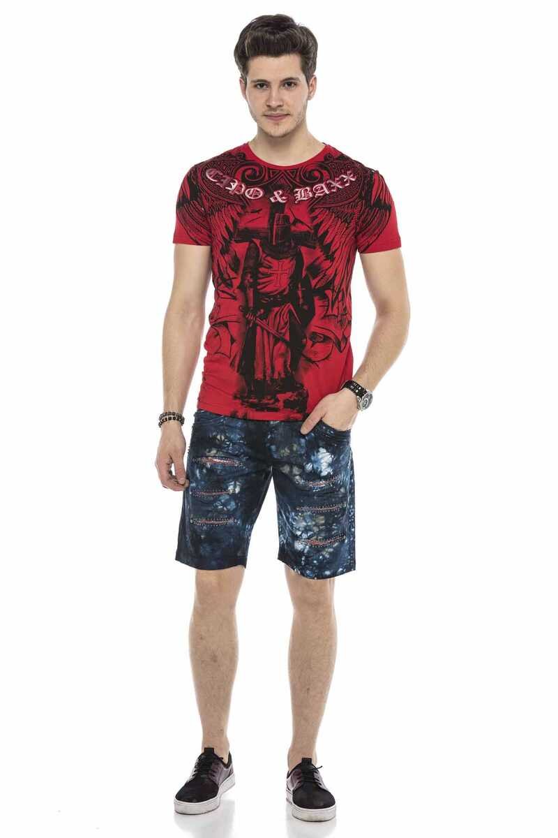 CK205 Alaca Gizli Yırtık Kot Kapri Şort