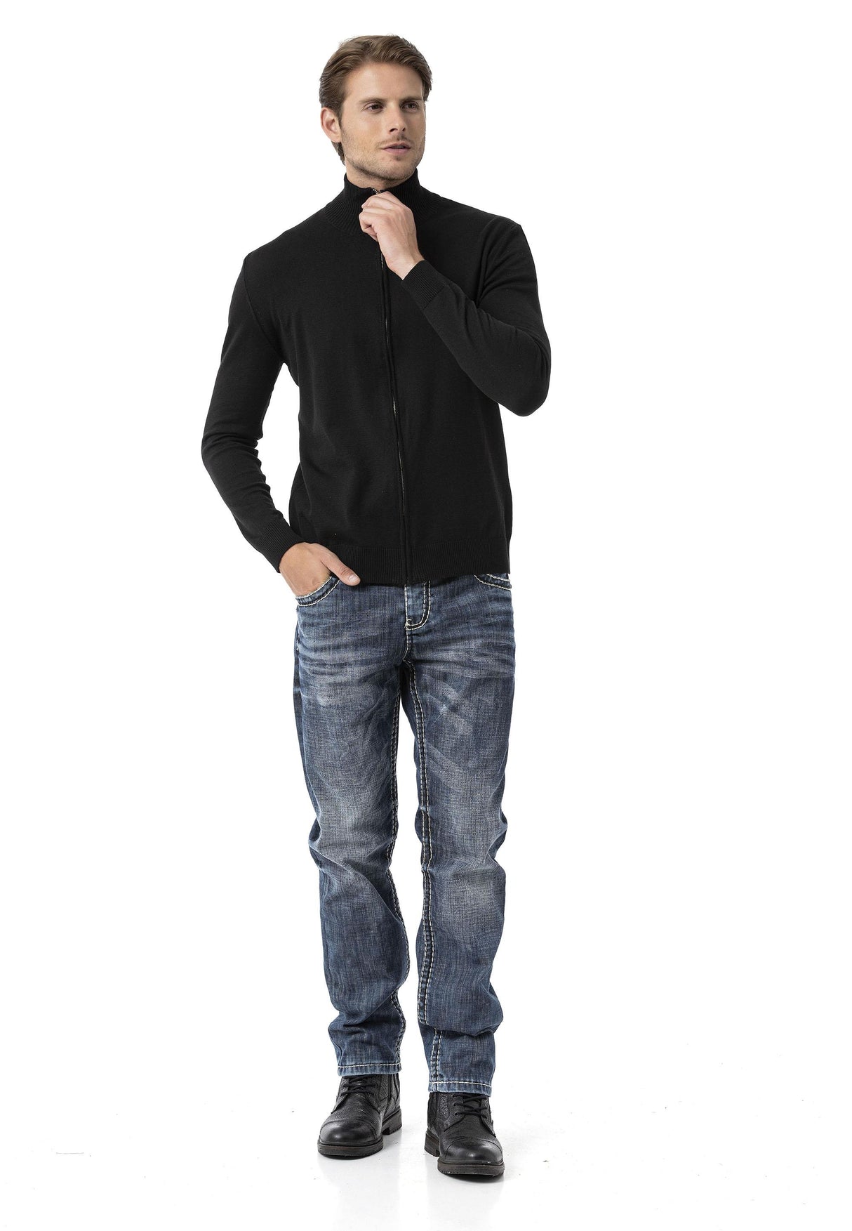 CP282 Ultimate Zip Luxe Knit Men Sweater