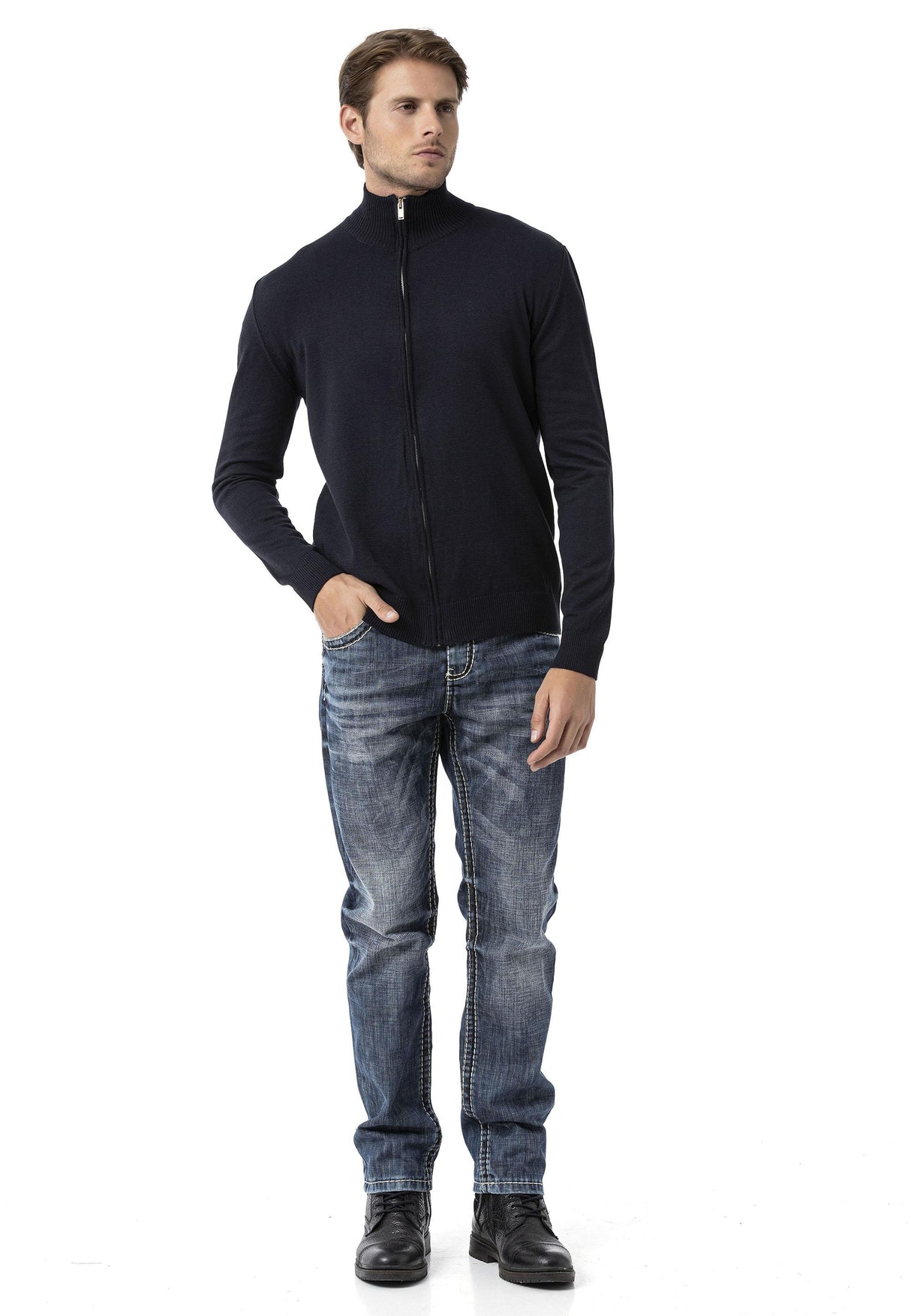 CP282 Ultimate Zip Luxe Knit Men Sweater