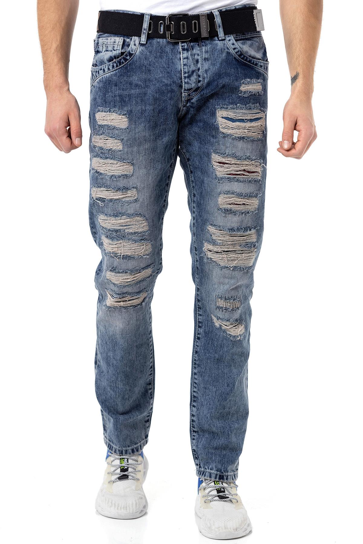 CD131 Renkli Yamalı Düşük BelErkek Jeans