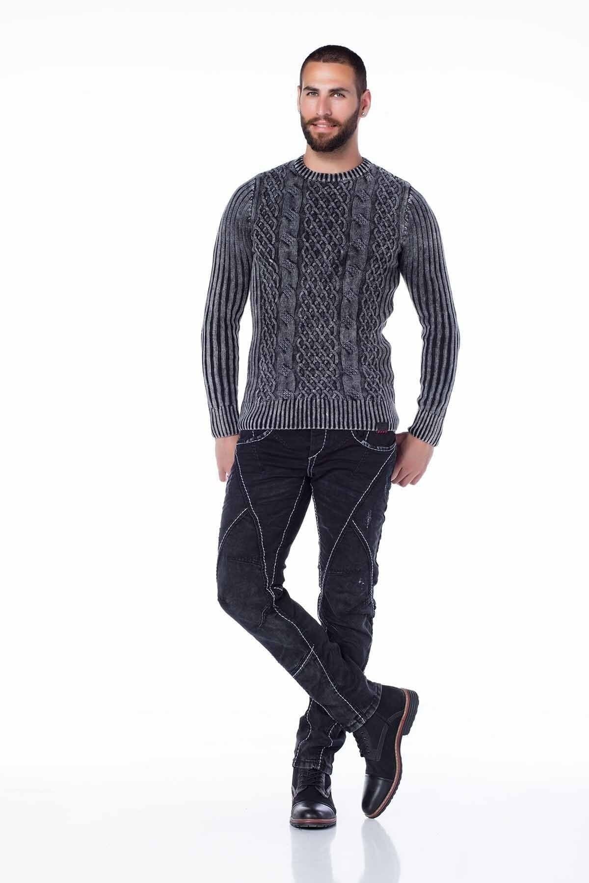 CD288 Parçalı Dikişli Biker Tarz Jeans Pantolon