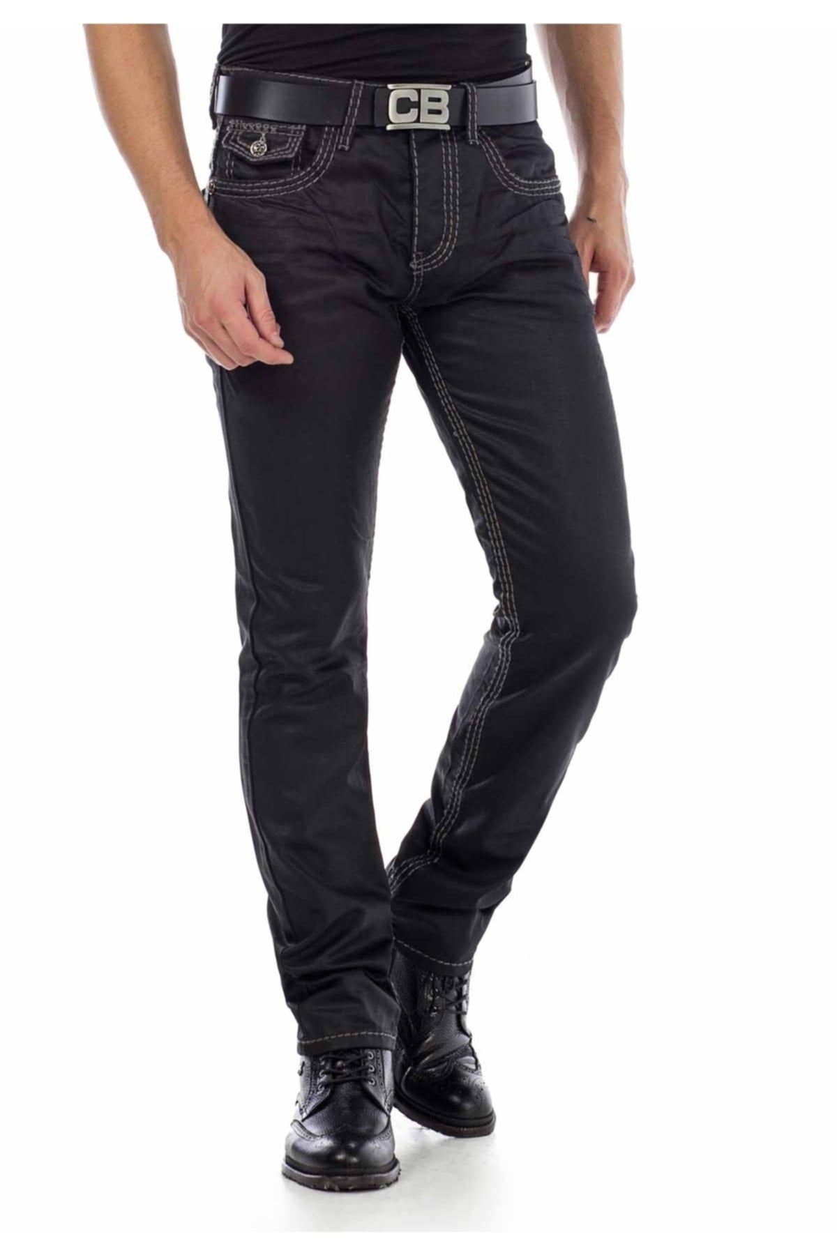 CD295 Regular Fit Parlak Kumaş Jean Pantolon