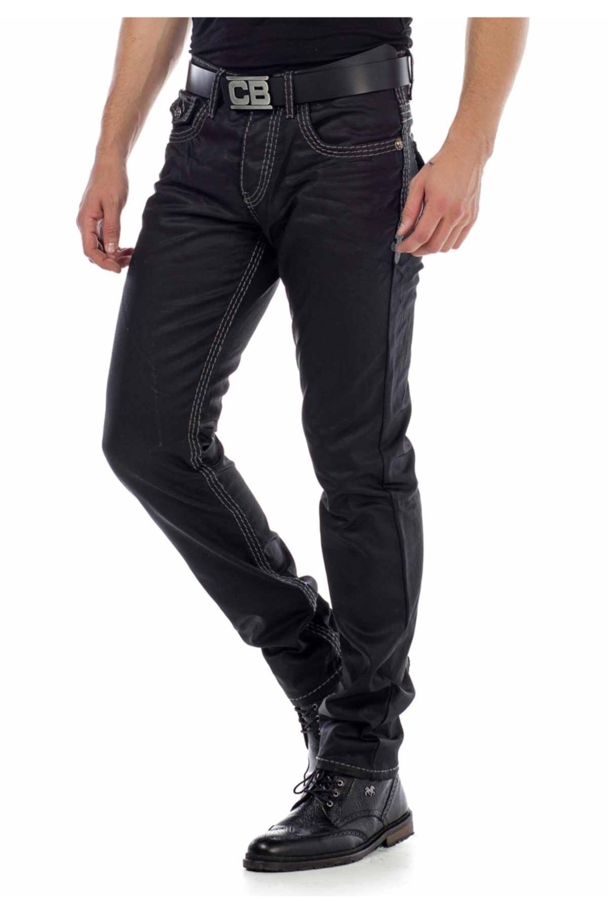 CD295 Regular Fit Parlak Kumaş Jean Pantolon