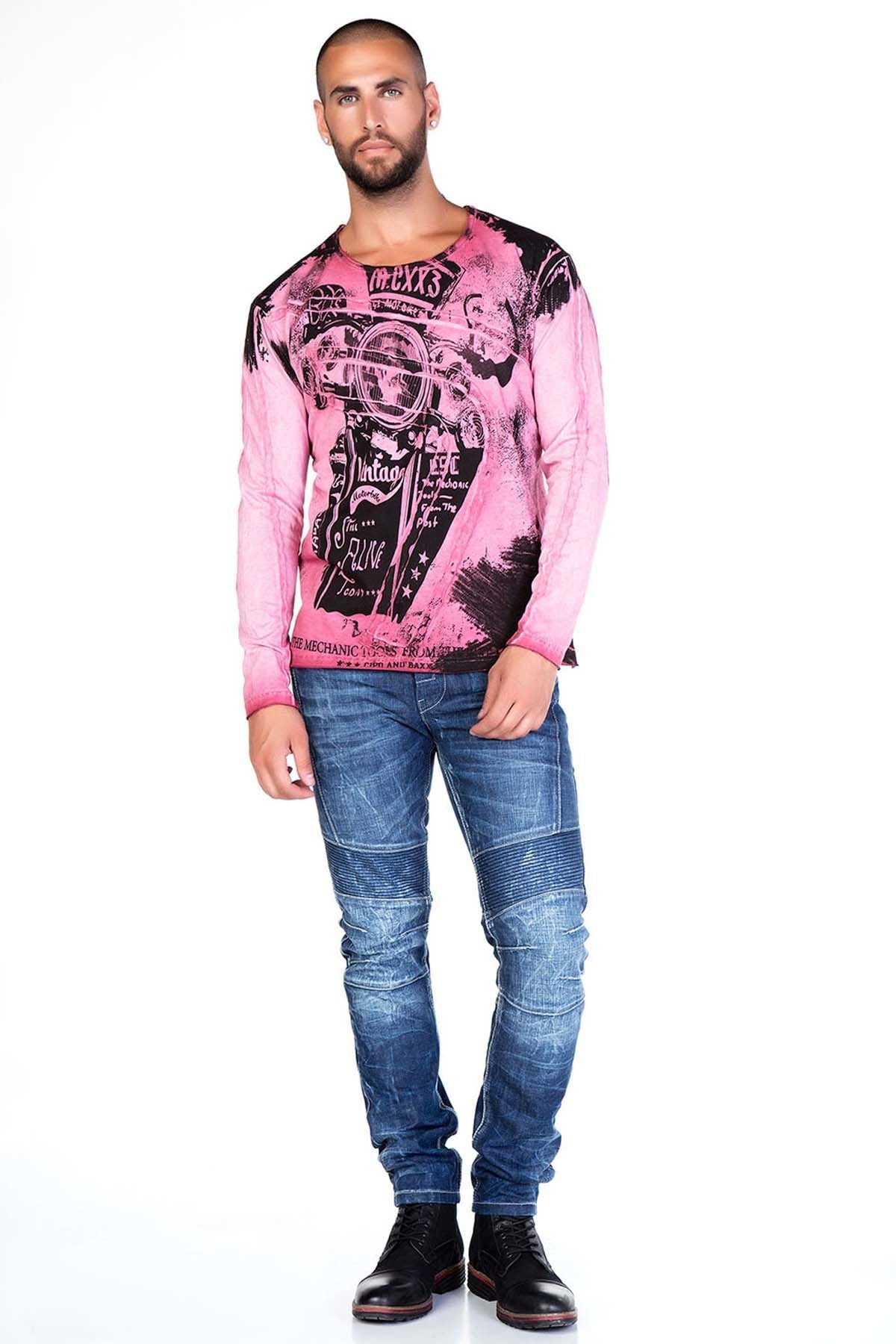 CD313 Rahat Kalıp Yıkamalı Mavi Erkek Kot Pantolon