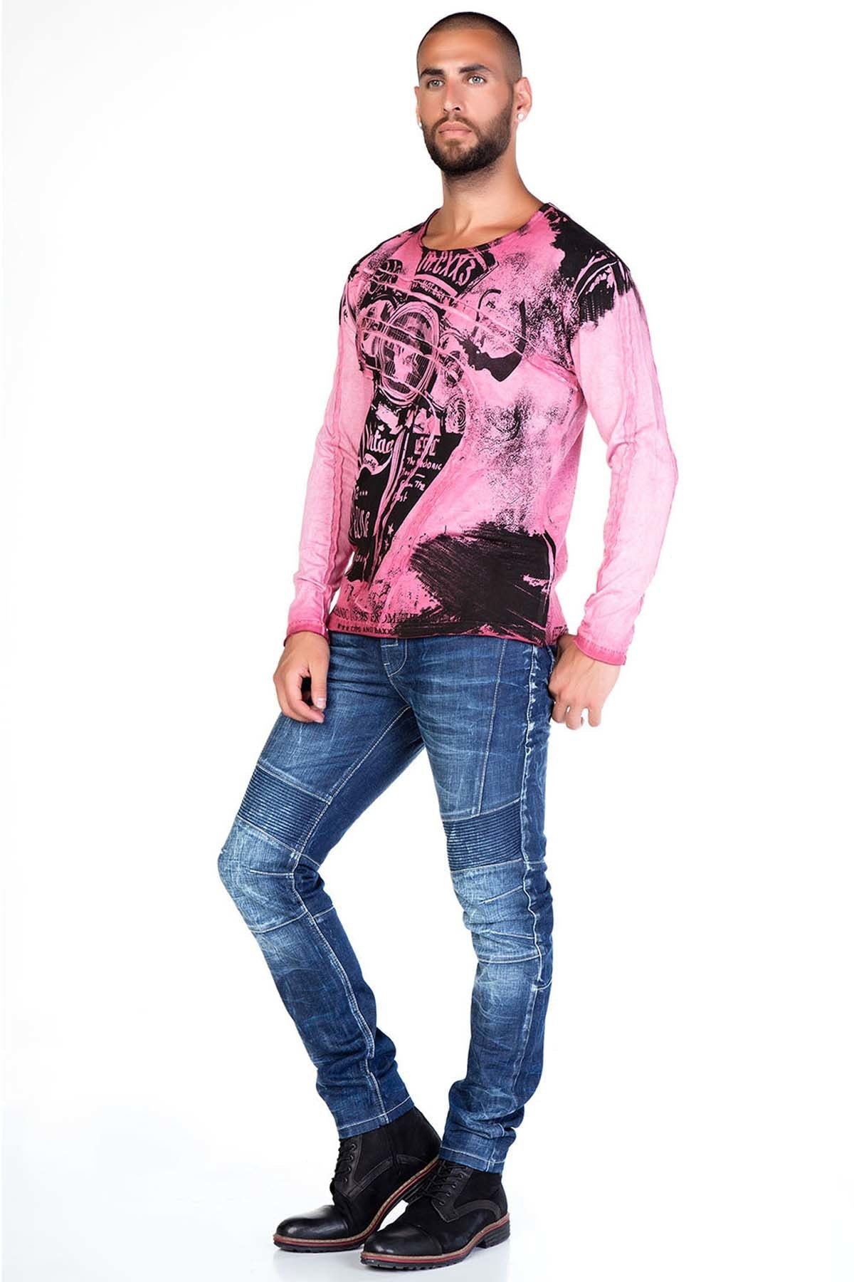 CD313 Rahat Kalıp Yıkamalı Mavi Erkek Kot Pantolon