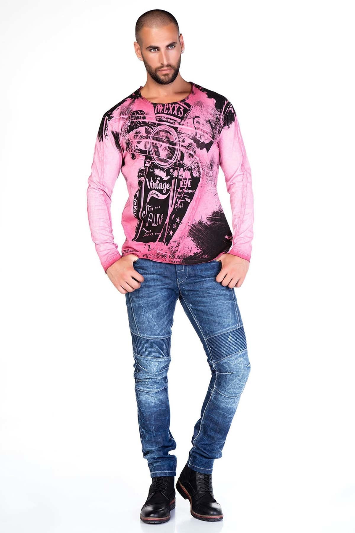 CD313 Rahat Kalıp Yıkamalı Mavi Erkek Kot Pantolon