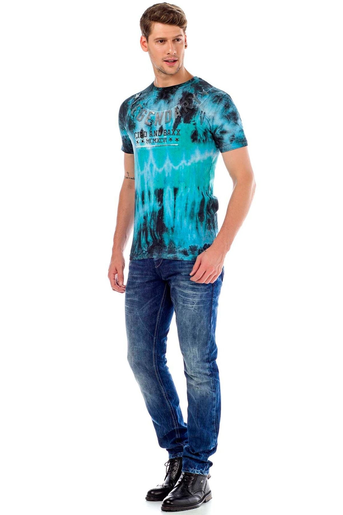 CD319Y Eskitilmiş Slim Fit Dar Paça Erkek Jeans