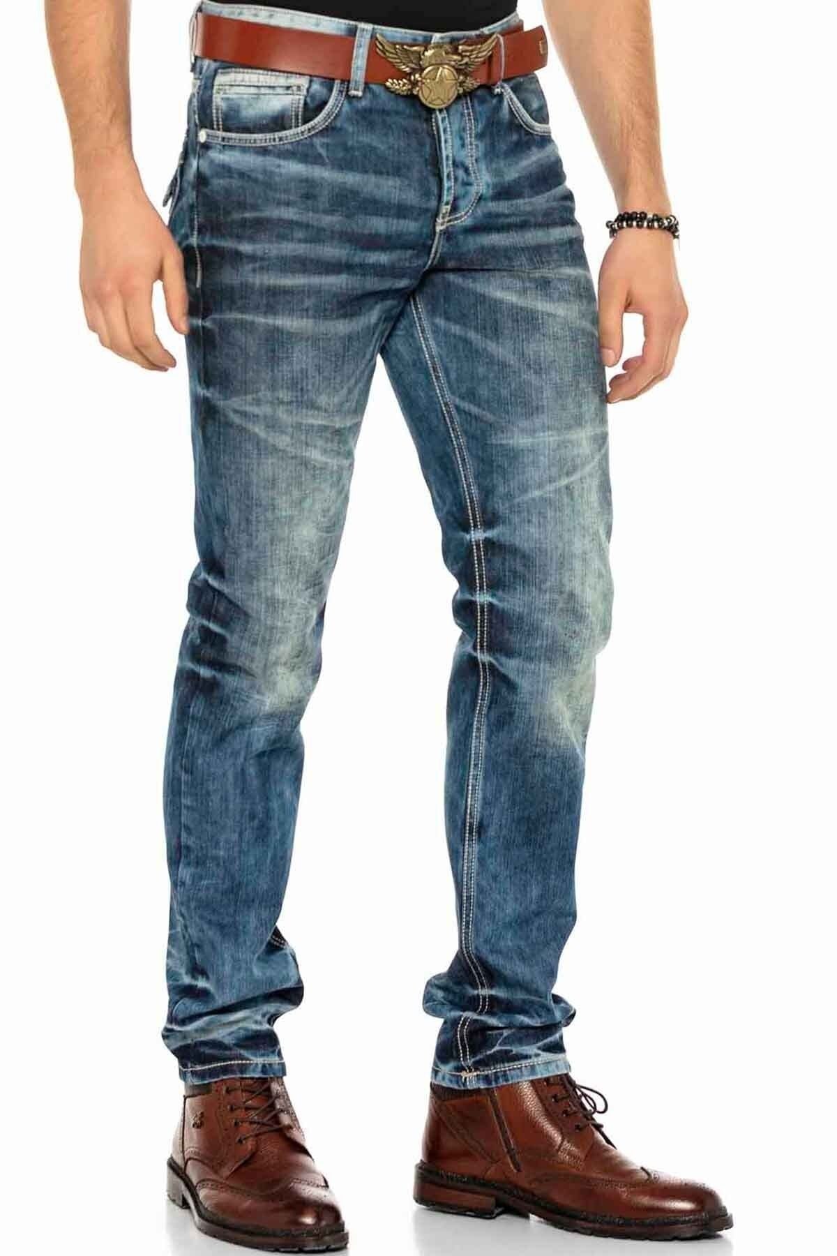 CD328 Yıkanmış Regular Fit Erkek Kot Pantolon