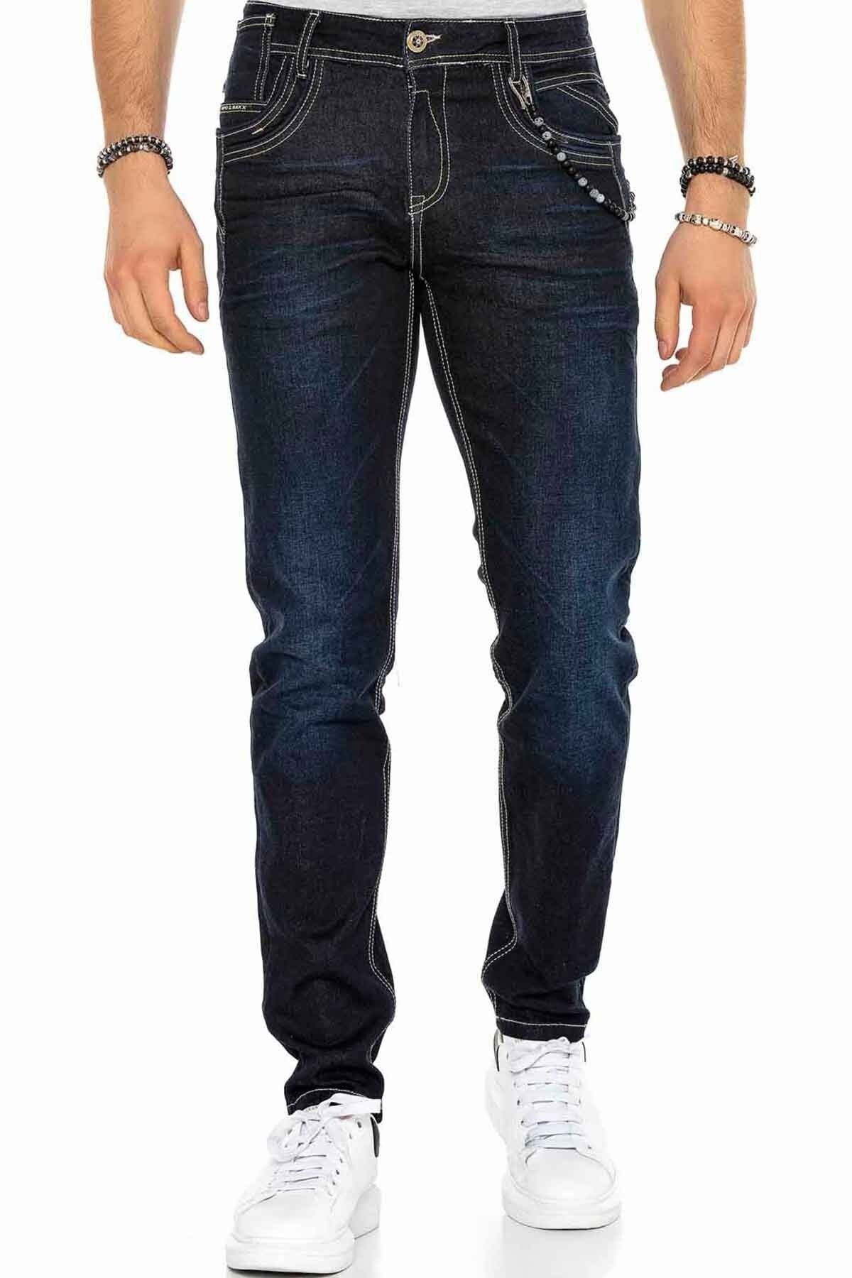 CD395 Konstrast Dikişli Erkek Jean Pantolon