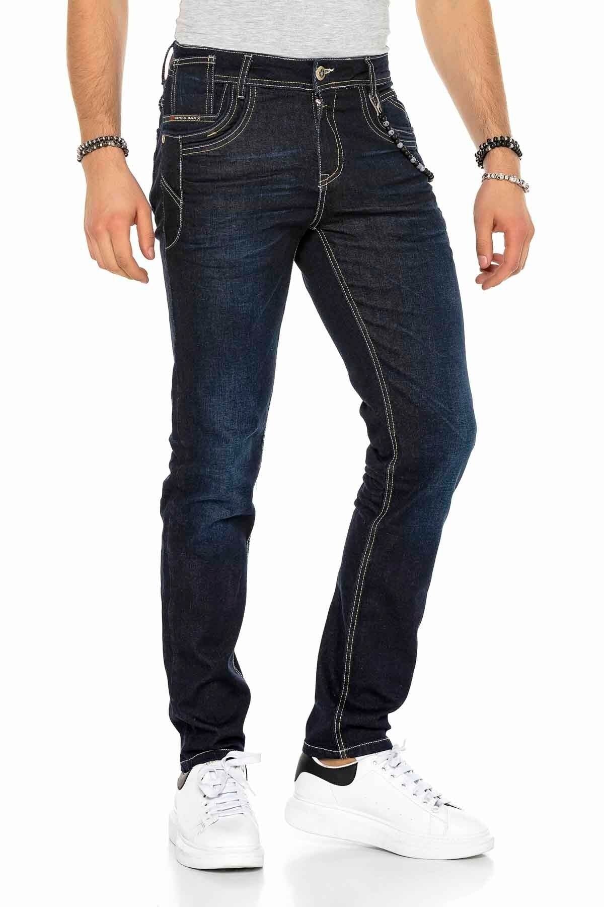 CD395 Konstrast Dikişli Erkek Jean Pantolon