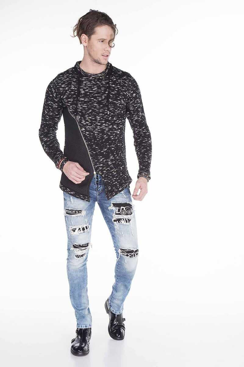 CD417 Yırtık Detaylı Yamalı Kot Pantolon