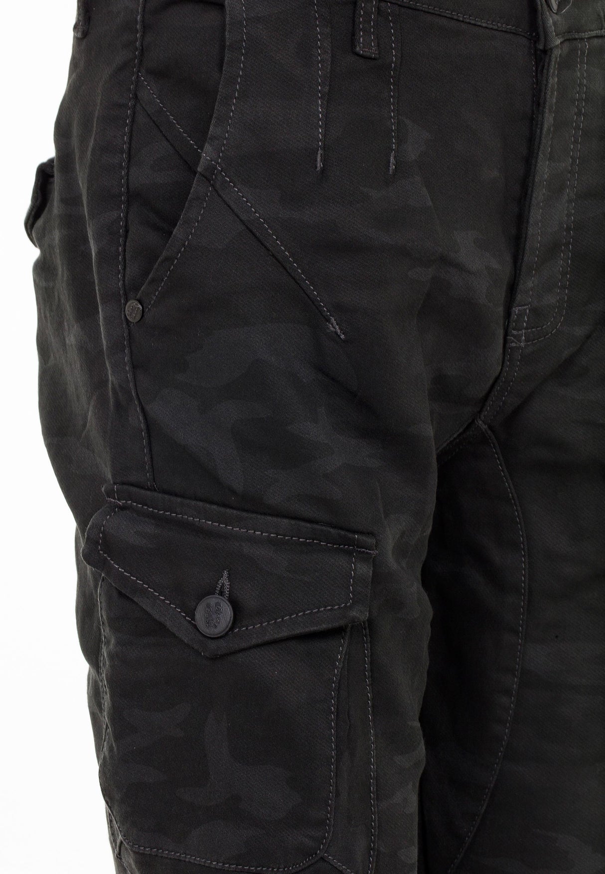 CD422 Kargo Cep Lastikli Dar Paça Kamuflaj Pantolon