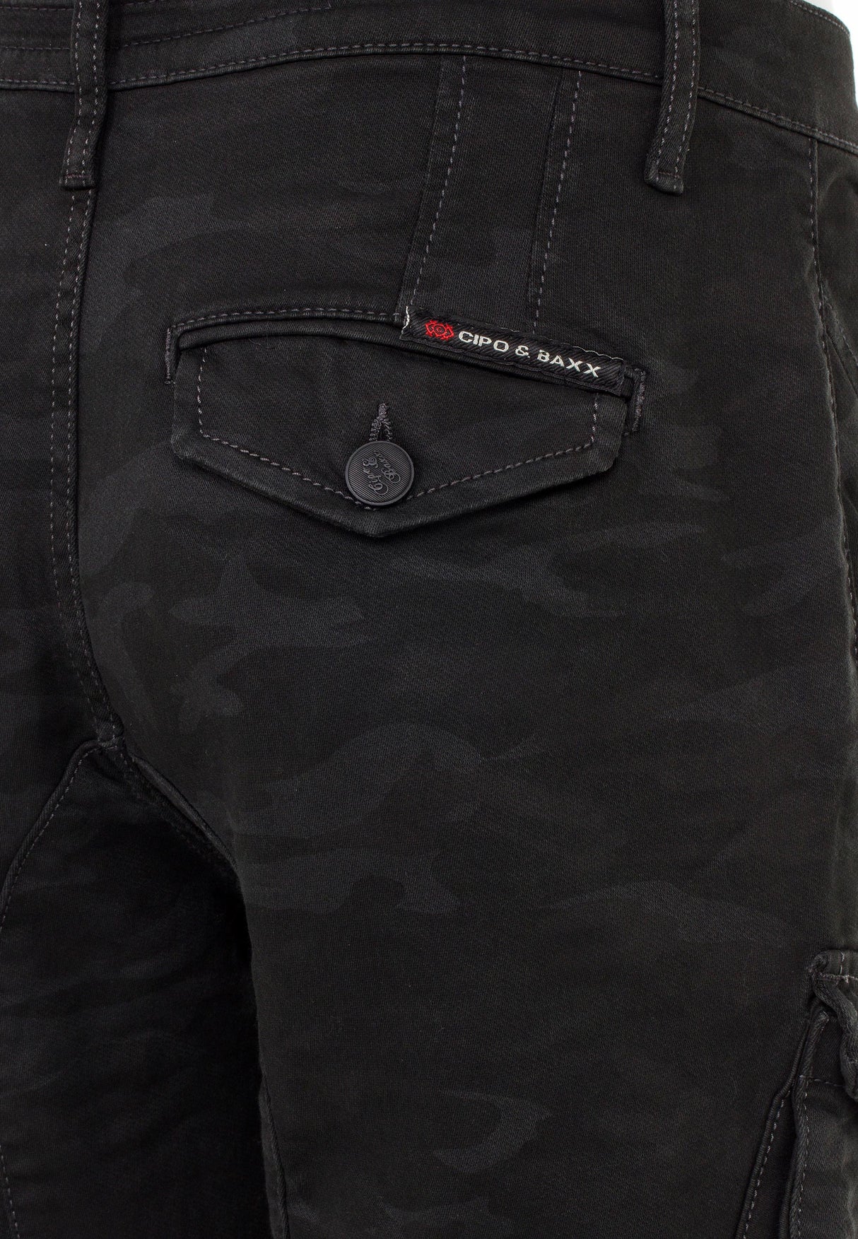 CD422 Kargo Cep Lastikli Dar Paça Kamuflaj Pantolon