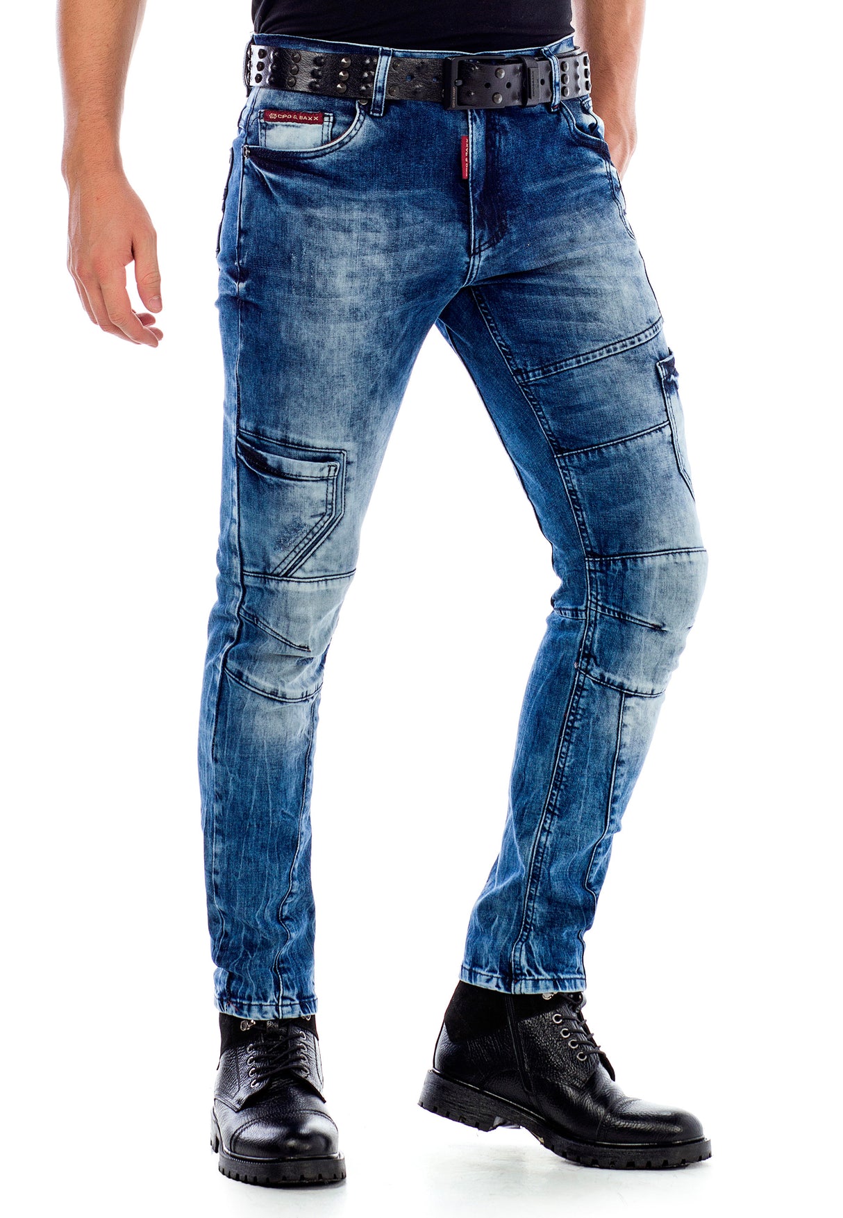 CD478 Motorcu Tarzı Slim Fit Erkek Kot Pantolon