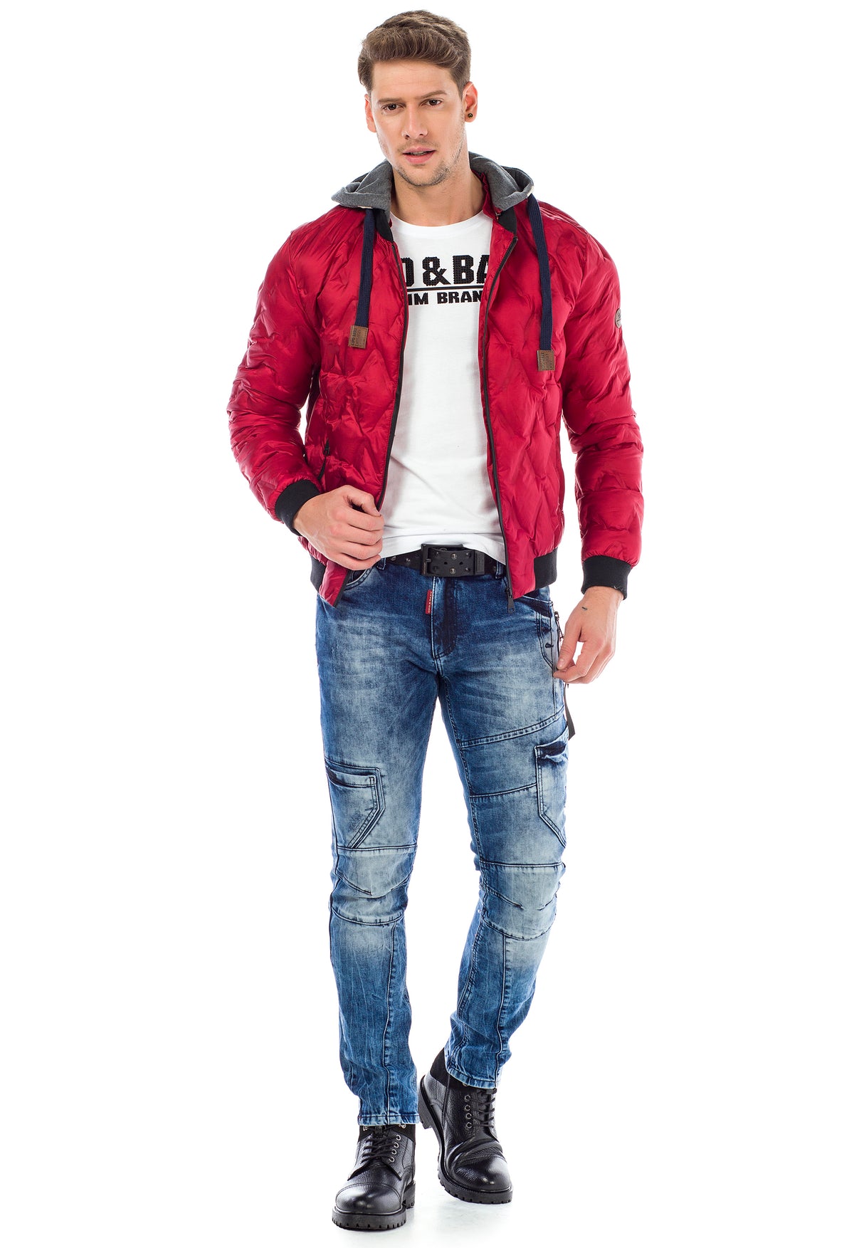 CD478 Motorcu Tarzı Slim Fit Erkek Kot Pantolon
