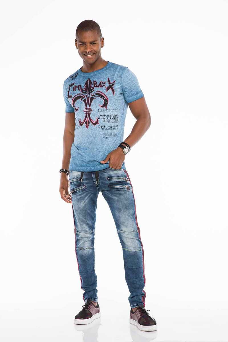 CD504 Lastik Kemerli Slim Fit Erkek Jean Pantolon