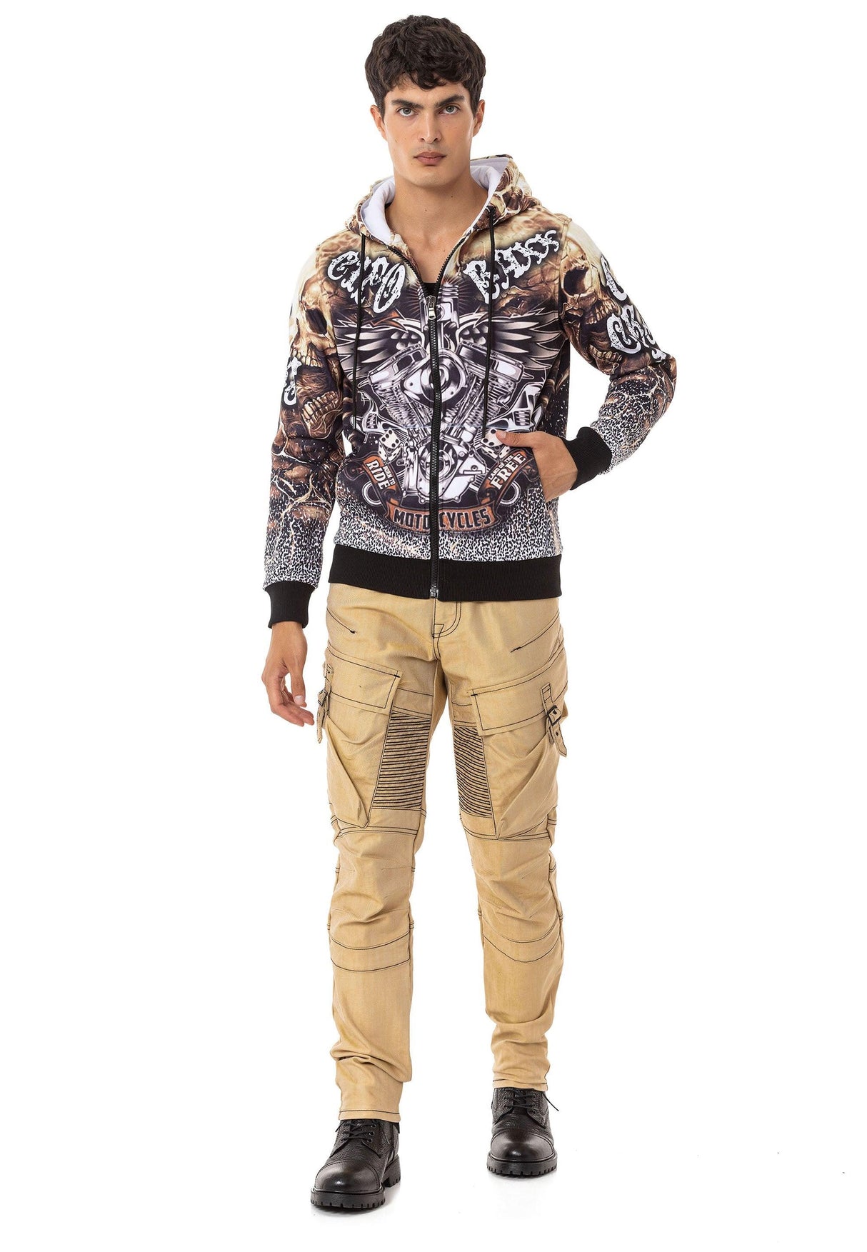 CD523 Kargo Cepli Bol Kesim Hip Hop Tarzı Erkek Jean Pantolon