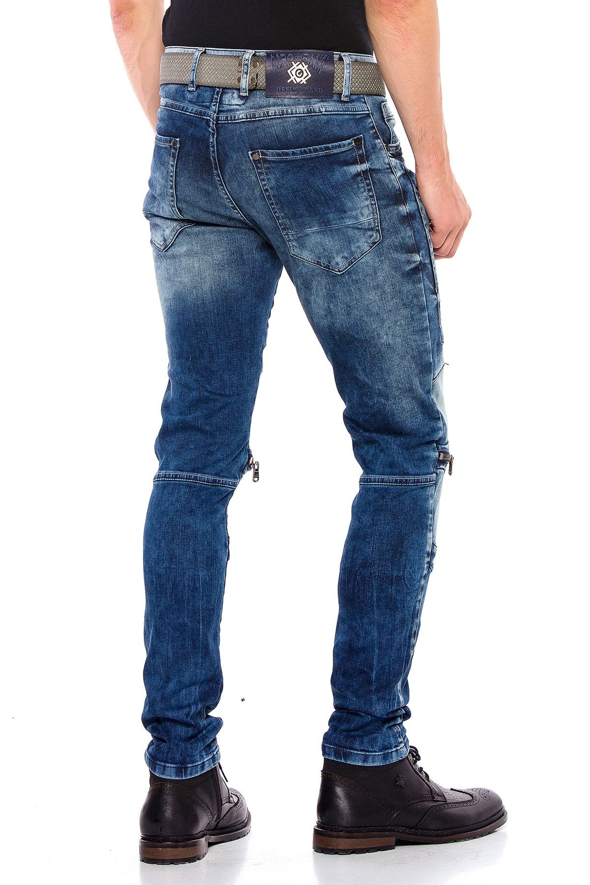 CD551 ZipperEdge Street Style Skinny Fit Men’s Pants