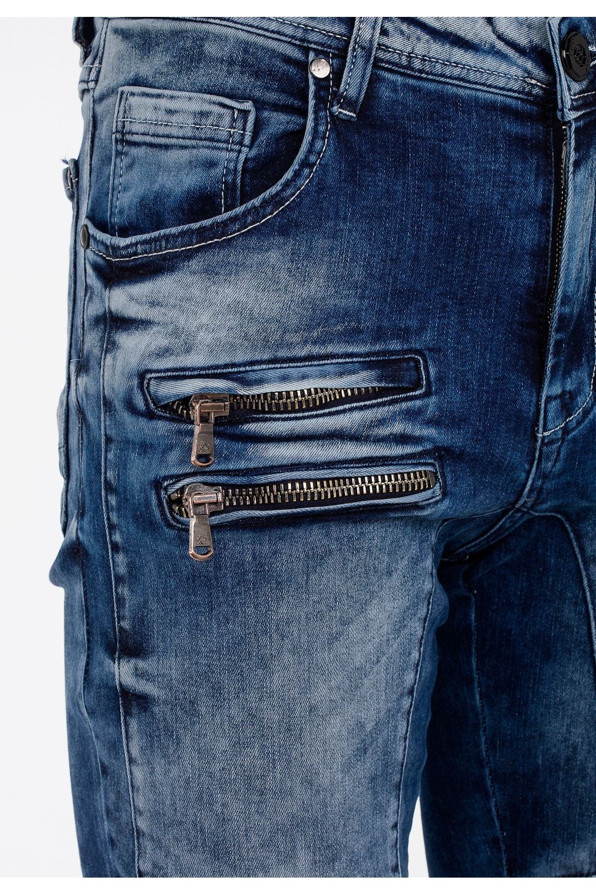 CD551 ZipperEdge Street Style Skinny Fit Men’s Pants