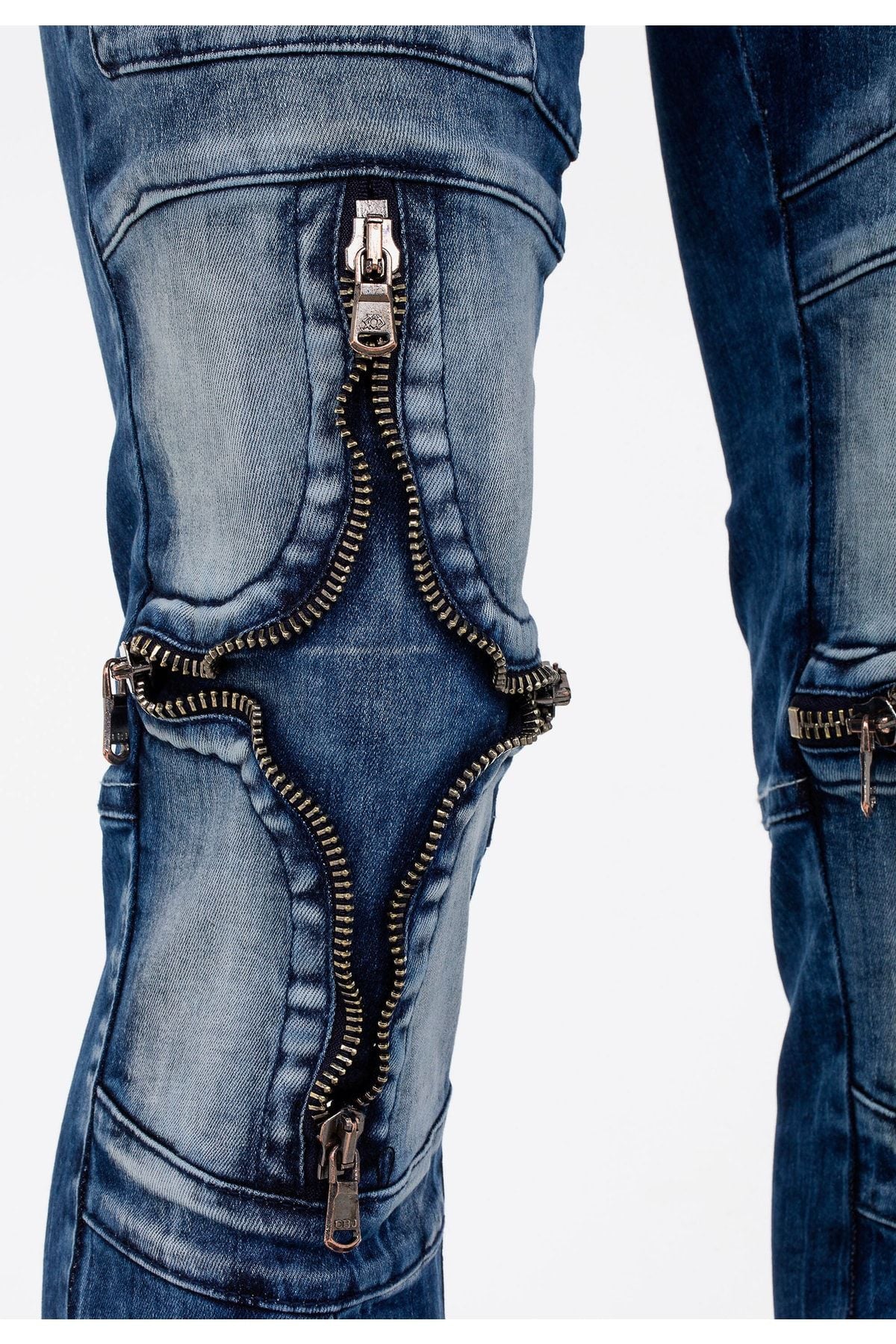 CD551 ZipperEdge Street Style Skinny Fit Men’s Pants