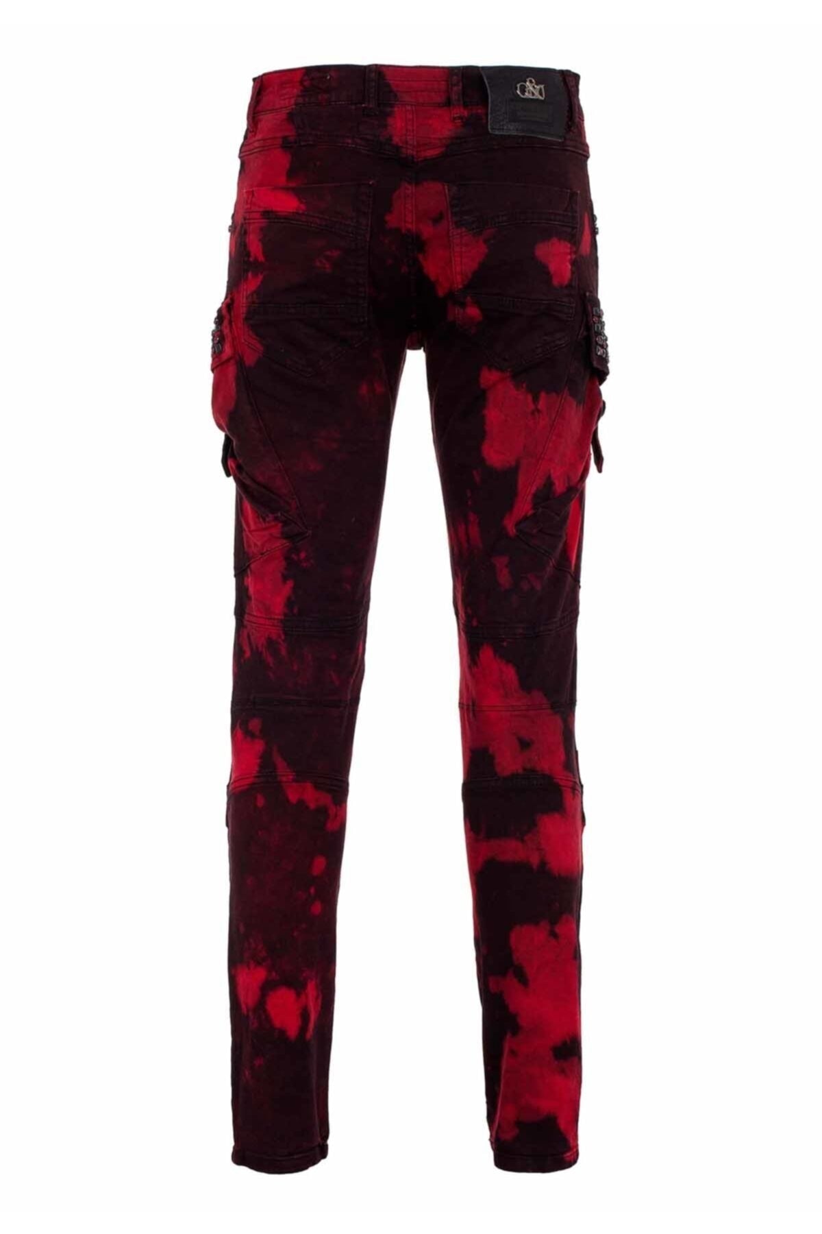 CD558 Gölge Desenli Taş ve Fermuarlı Kargo Pantolon