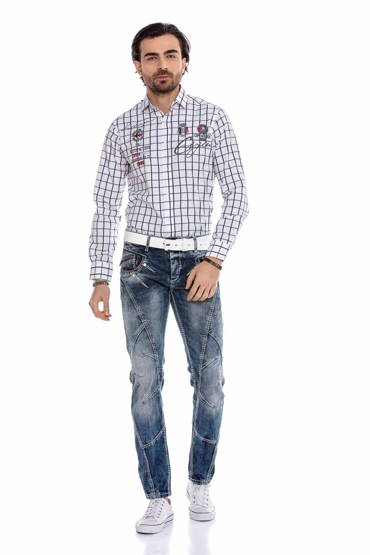 CD563 Parçalı Dikişli Regular Kesim Jean Pantolon