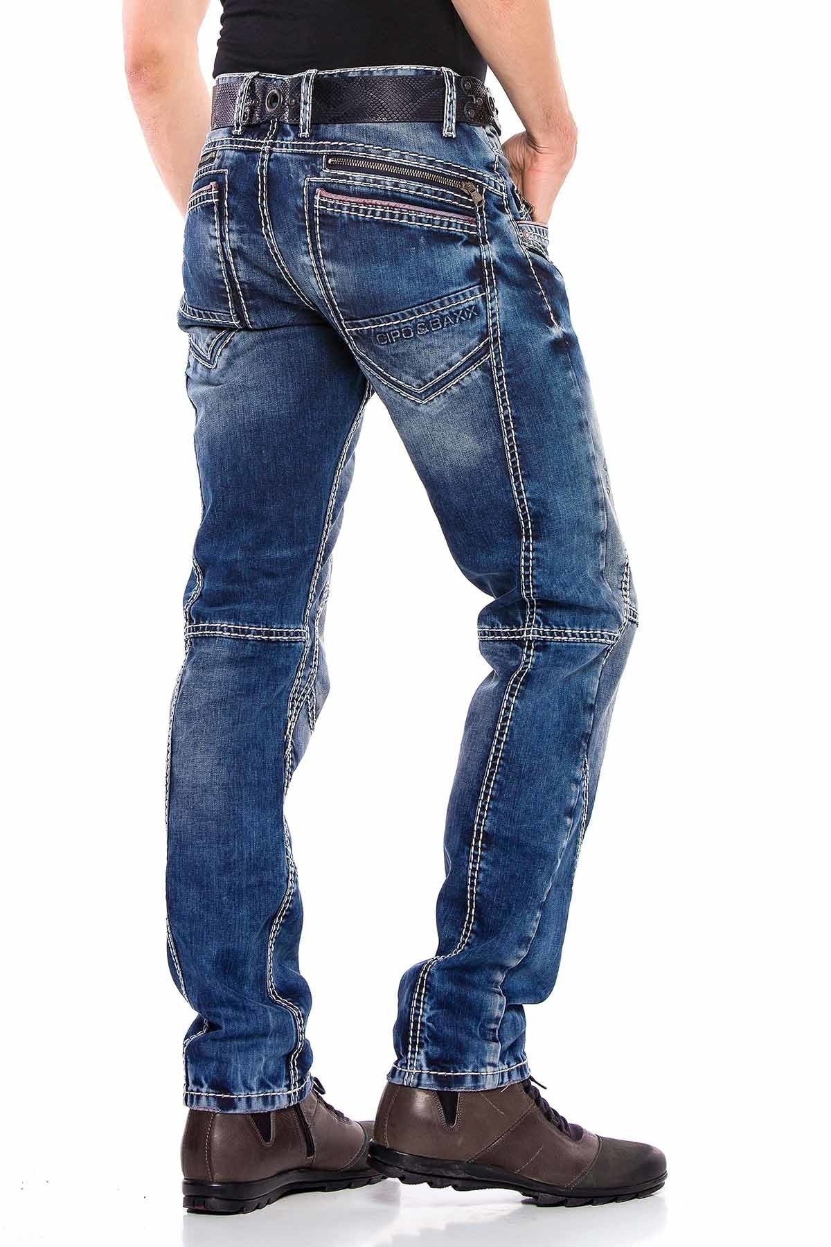 CD563 Parçalı Dikişli Regular Kesim Jean Pantolon