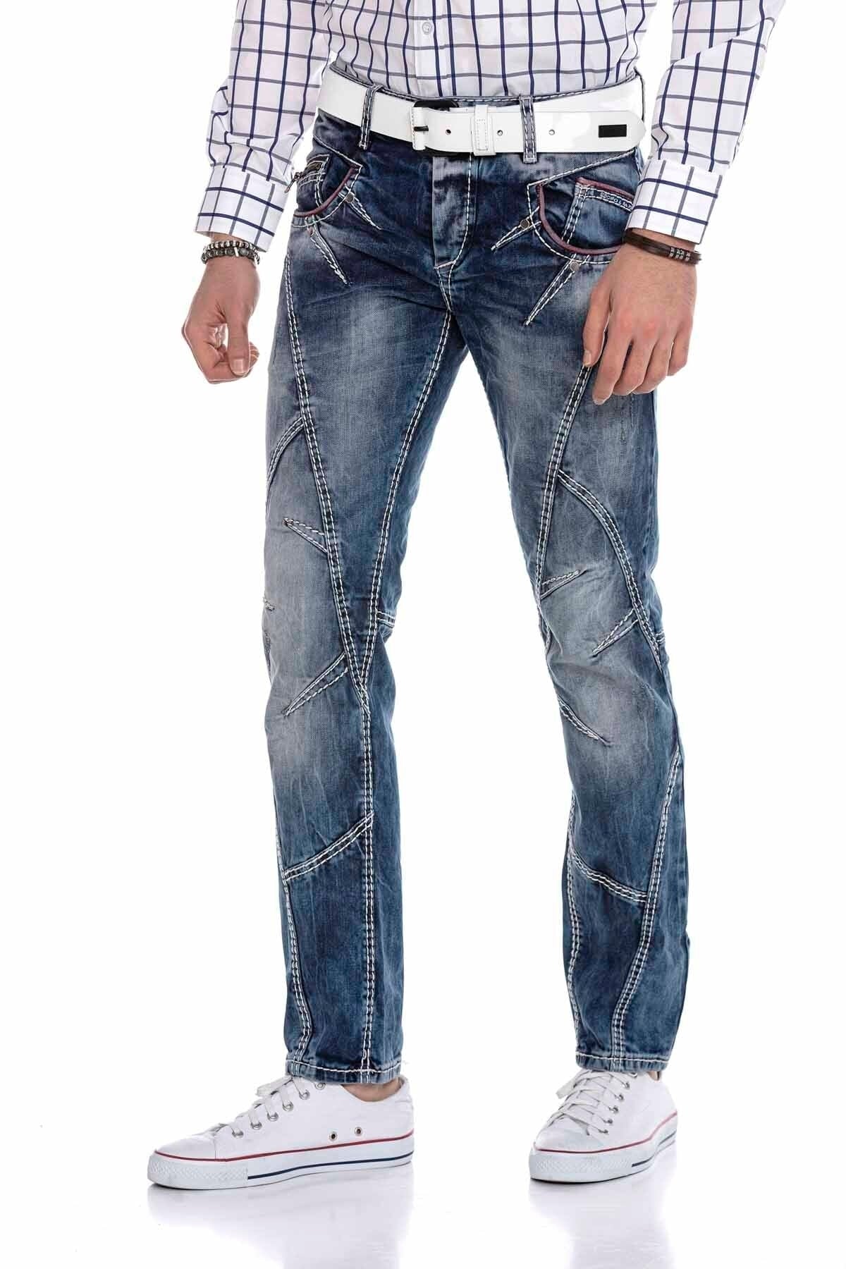 CD563 Parçalı Dikişli Regular Kesim Jean Pantolon