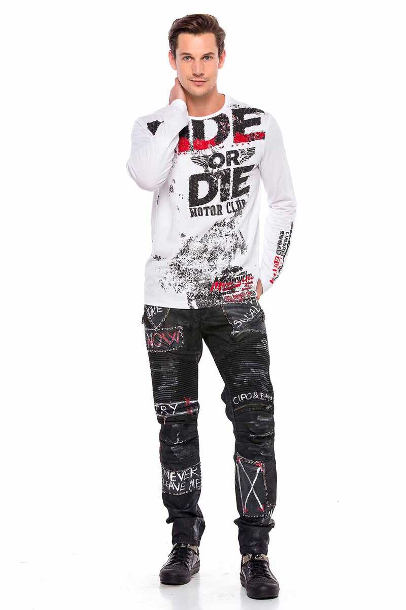 CD571 Çizgili Boyalı Metal Drop Regular Fit Jean Pantolon