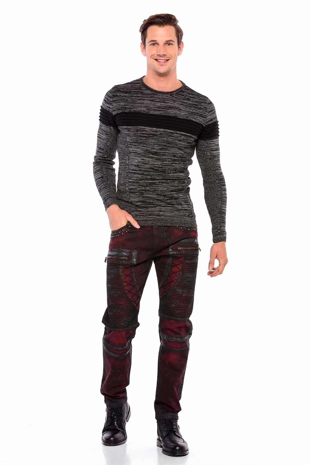 CD581 Simli Boyama Nakışlı Taş Detaylı Erkek Jean Pantolon