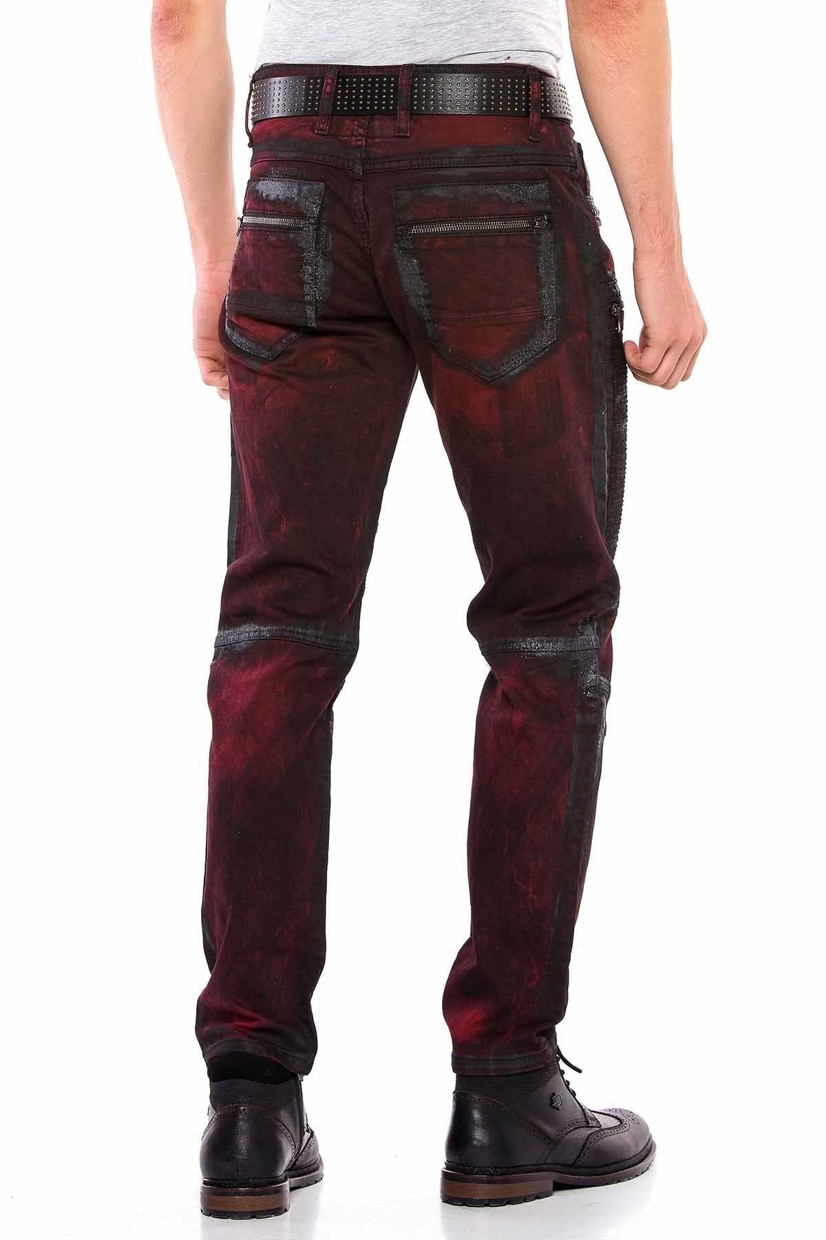 CD581 Simli Boyama Nakışlı Taş Detaylı Erkek Jean Pantolon