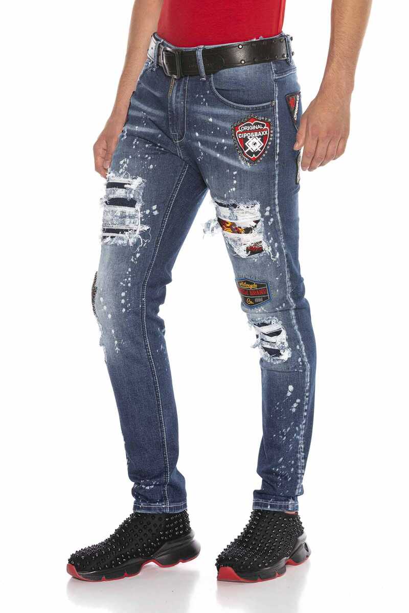 CD643 Armalı Destroyed Slim Fit Erkek Jean Pantolon